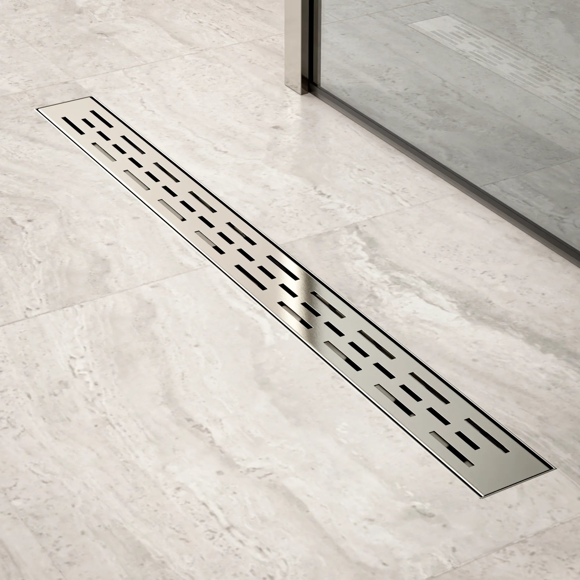 Douchegoot - 80cm - Standaard rooster - RVS - Met Flens