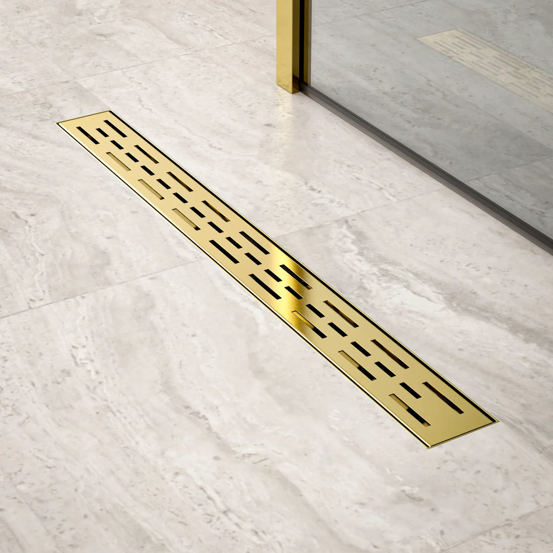Douchegoot - 70cm - Goud - Standaard rooster - RVS - Met Flens