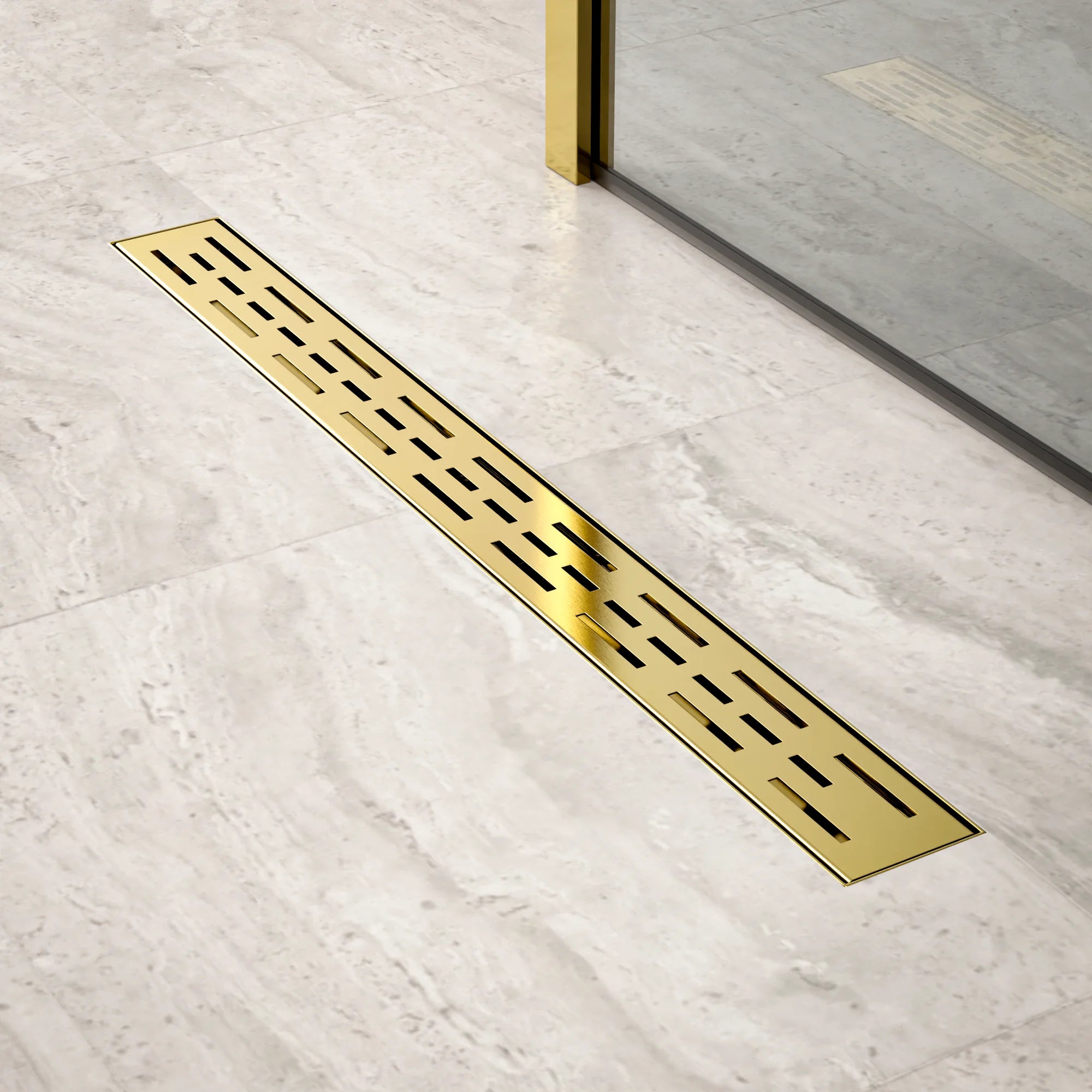 Douchegoot - 70cm - Goud - Standaard rooster - RVS - Met Flens