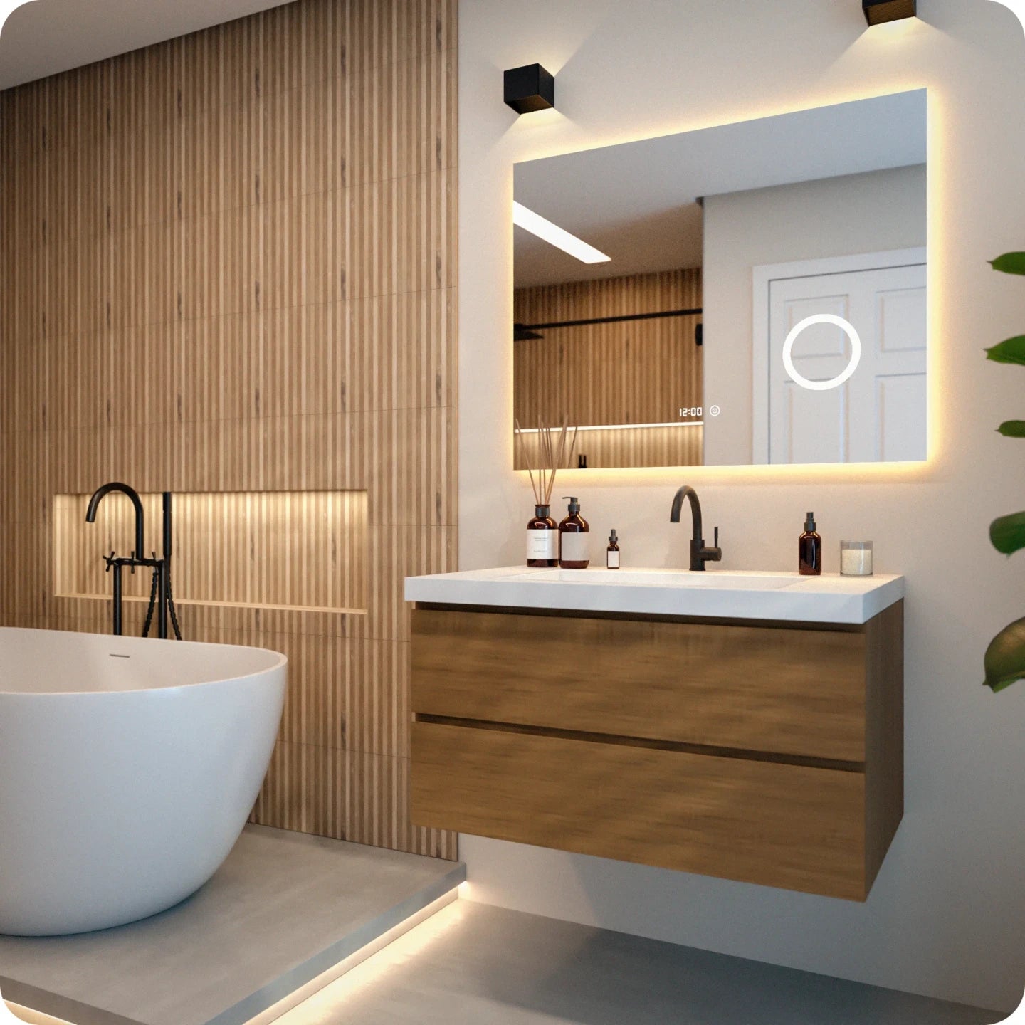 Badkamerspiegel - 100x80 cm - Frameloos