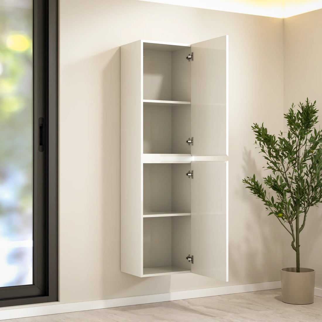 Kolomkast Ruvo - 150cm - Glanzend wit