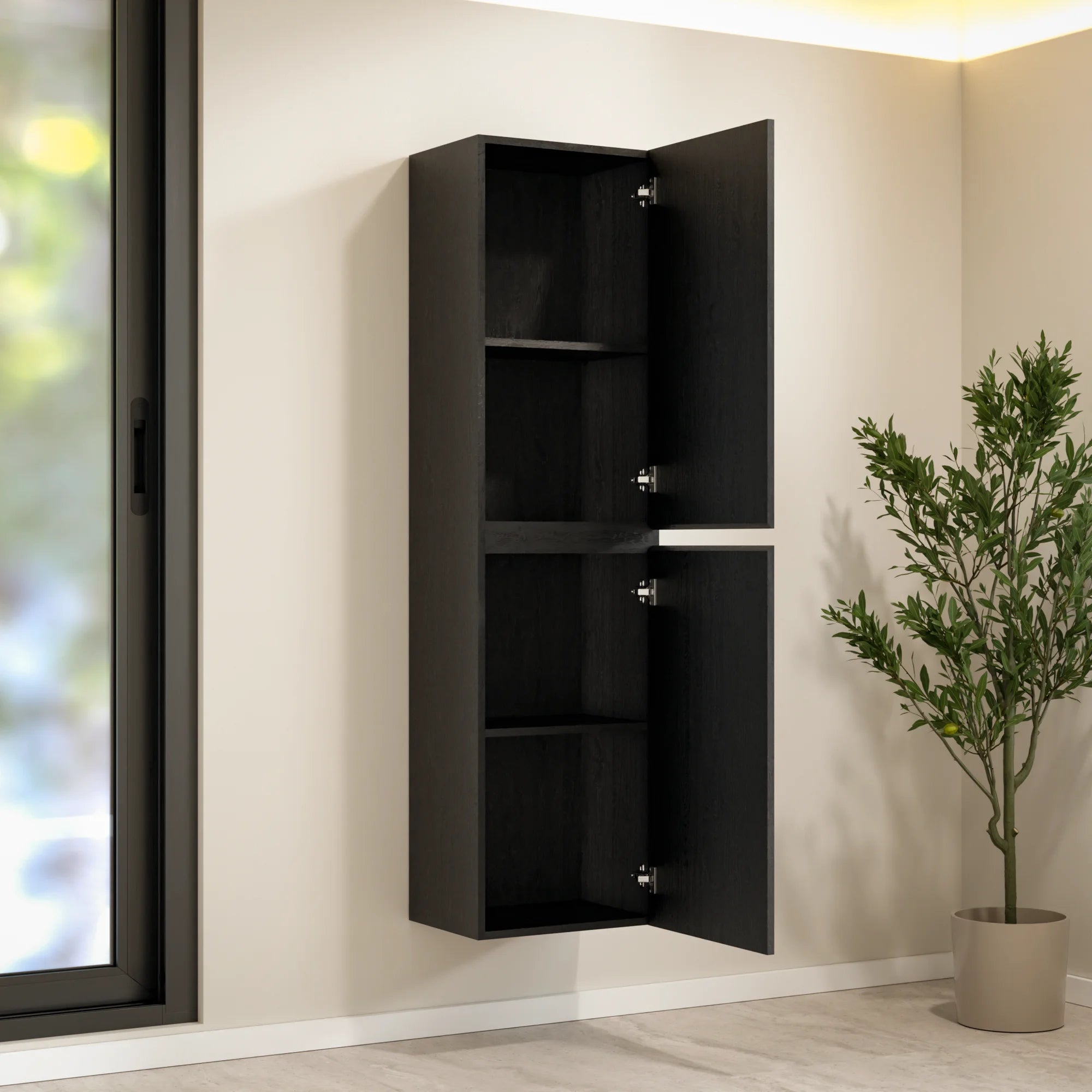 Kolomkast Ruvo - 150cm - Zwart Eiken