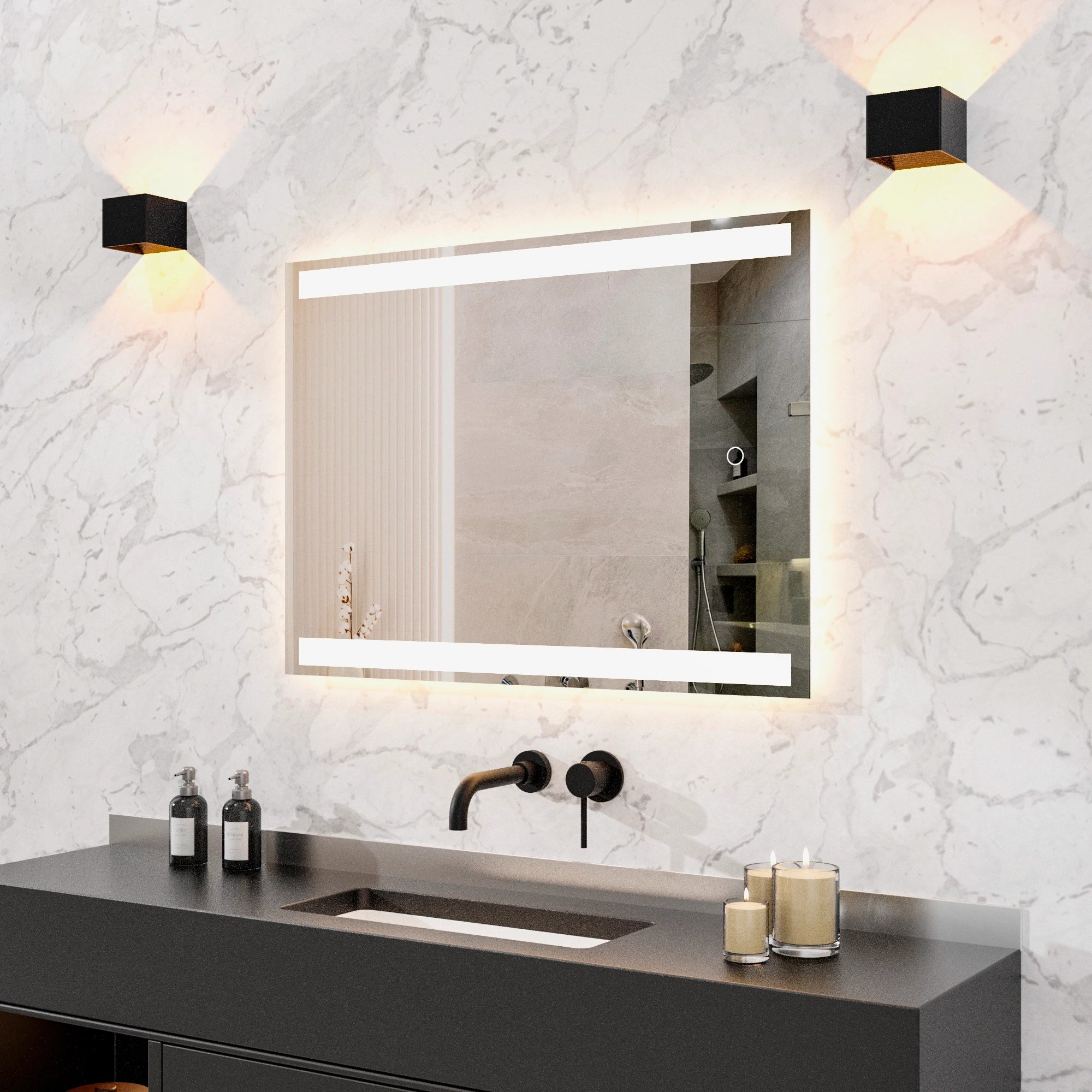 Badkamerspiegel - 90x65cm Rechthoekig - Frameloos - PRE-ORDER