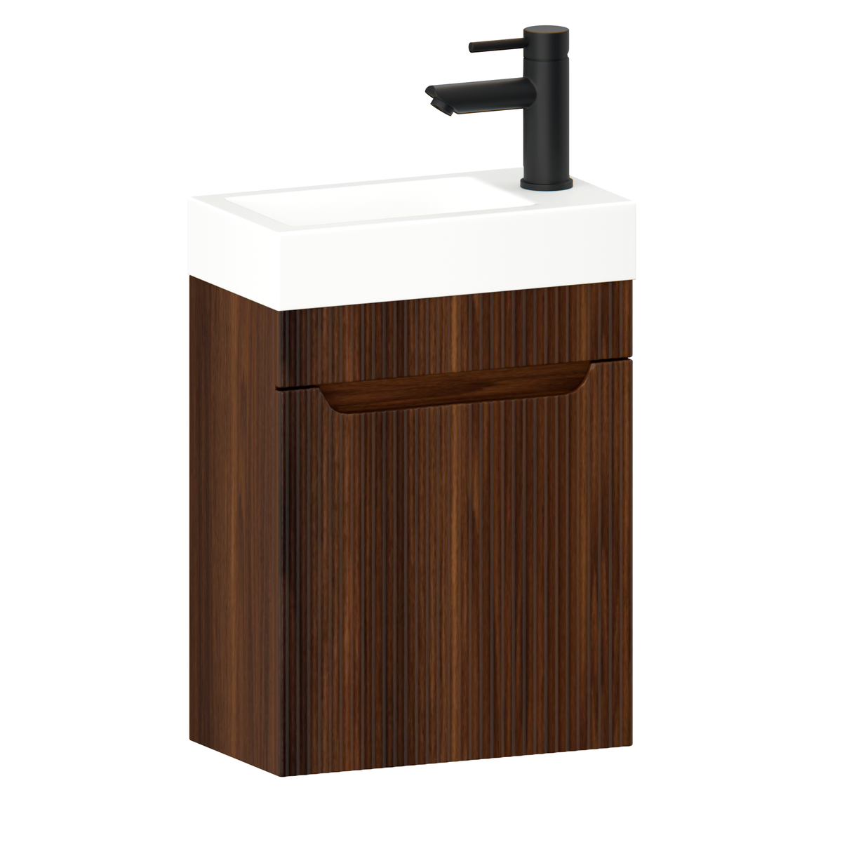 Toiletkastset Vivo - 40cm - Walnoot - Wastafel Wit