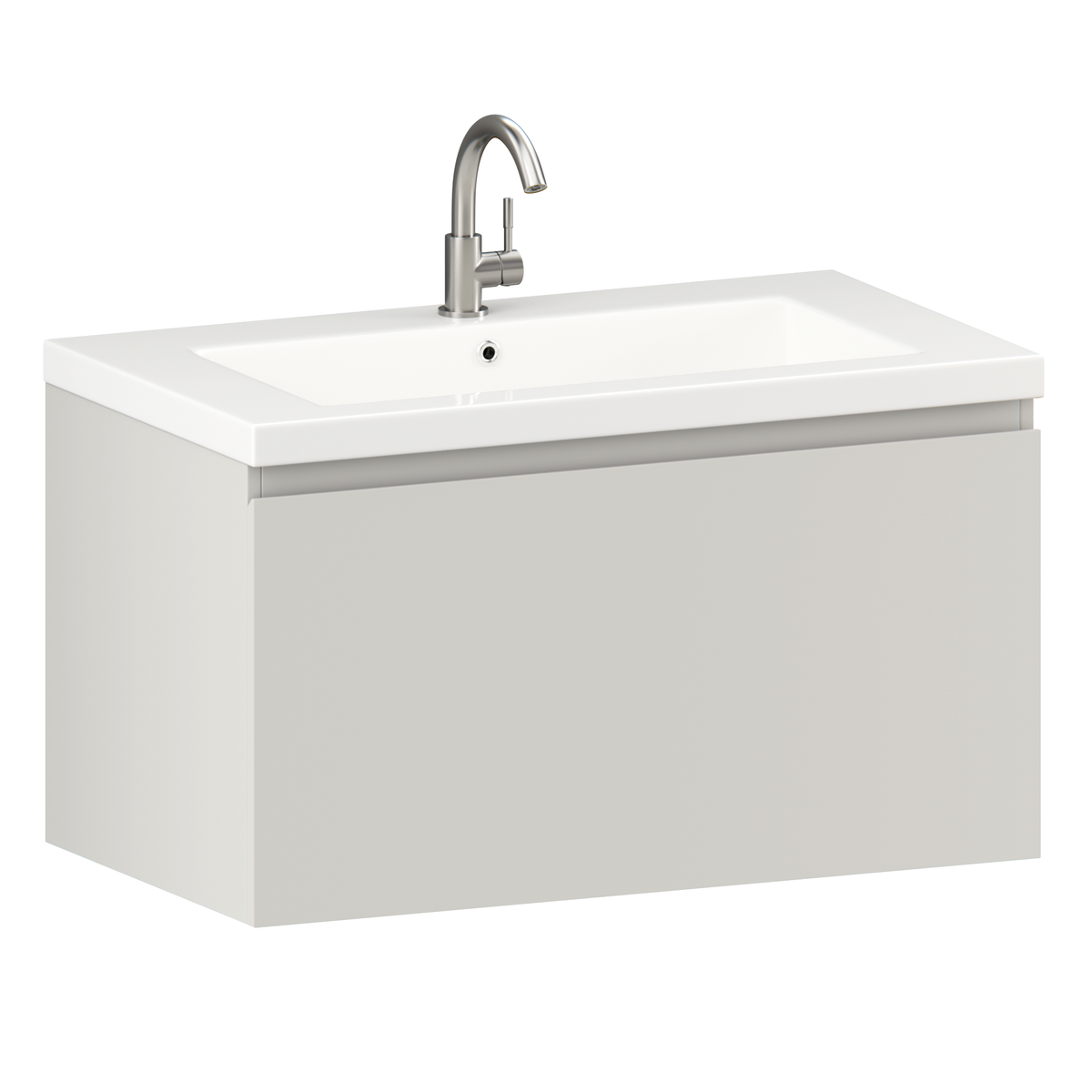 Badkamermeubelset Sova - 80cm - Taupe - Wastafel Wit