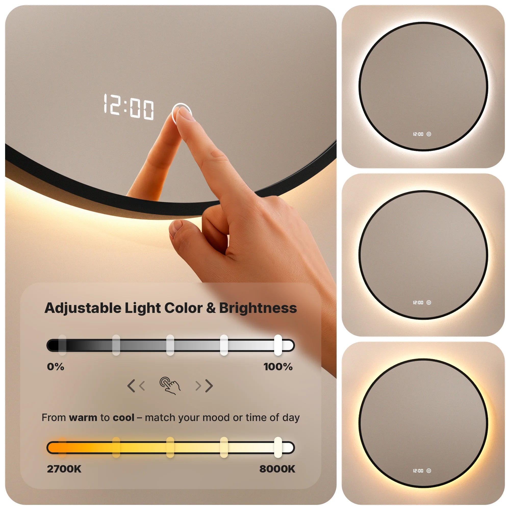 Badkamerspiegel - 120cm - Zwart Frame
