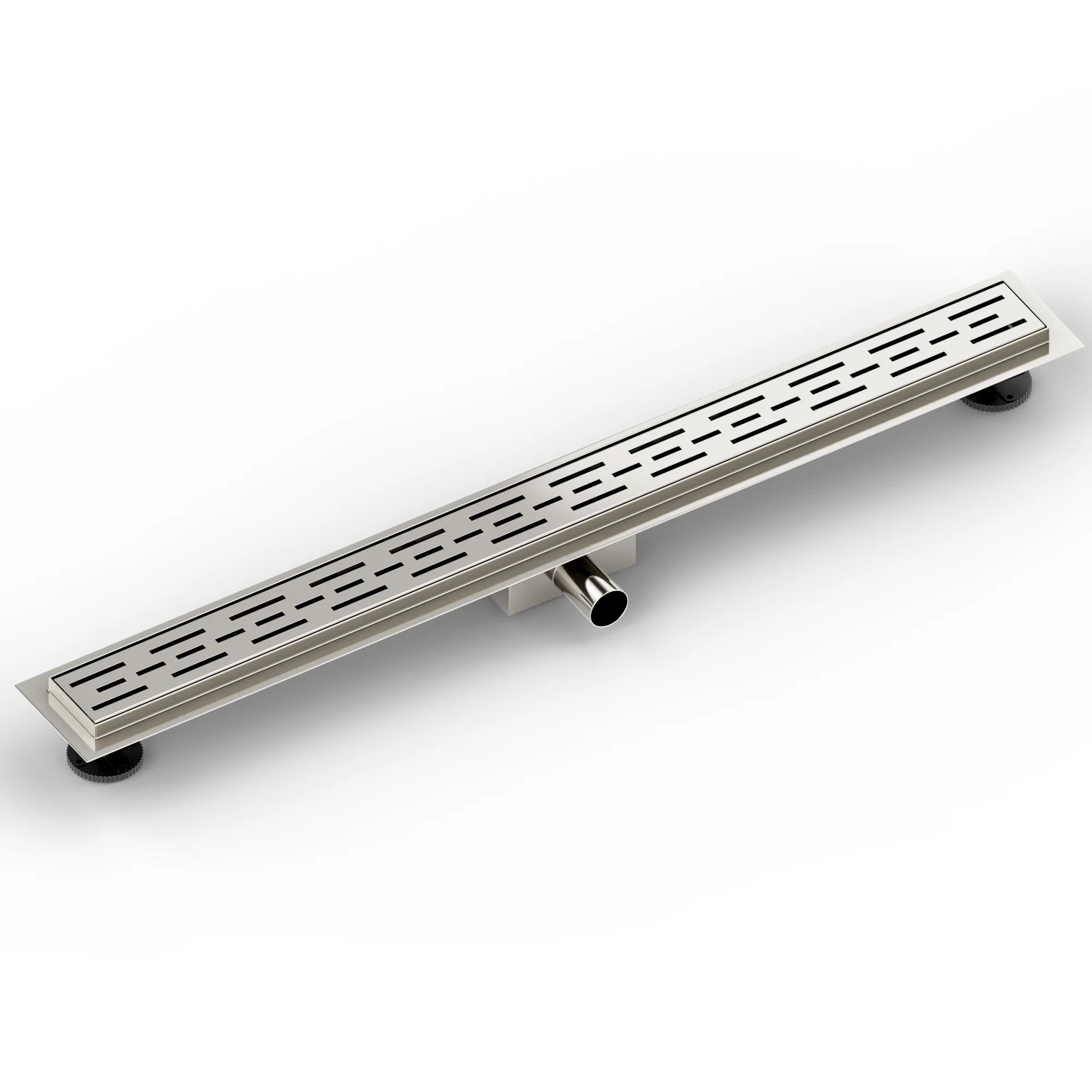 Douchegoot - 90cm - Standaard rooster - RVS - Met Flens