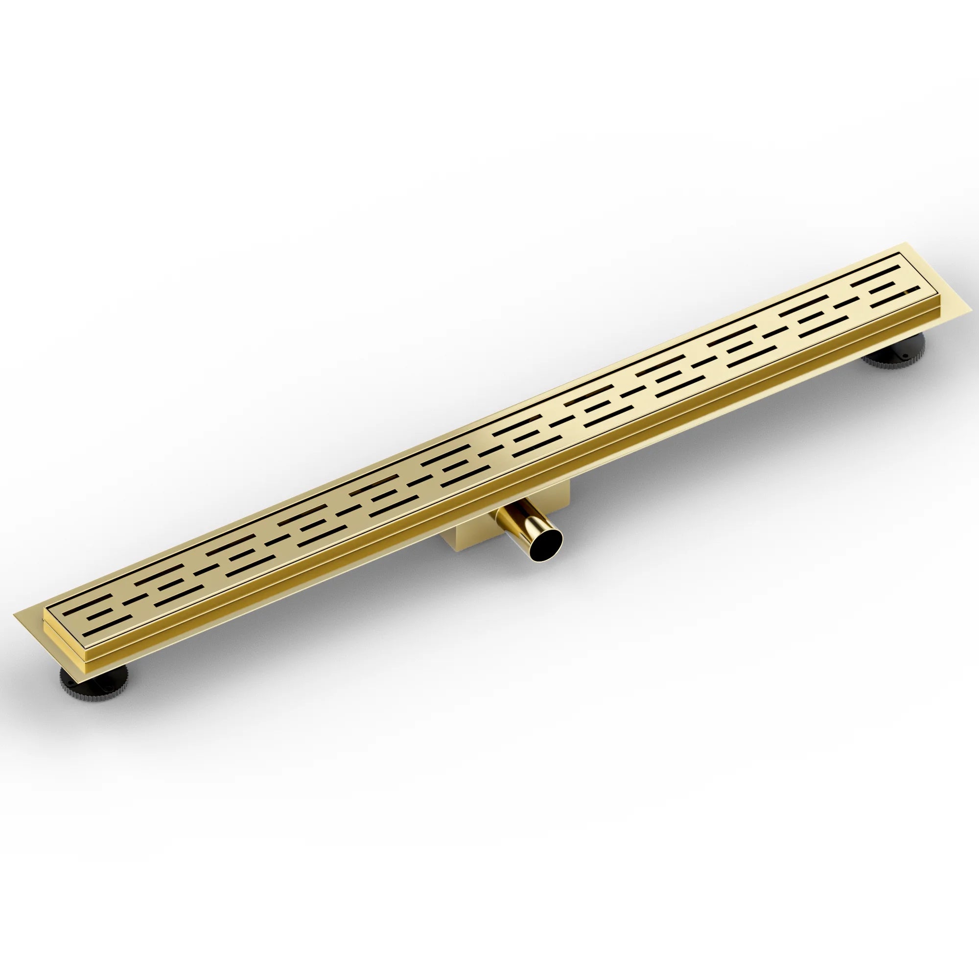 Douchegoot - 90cm- Goud - Standaard rooster - RVS - Met Flens