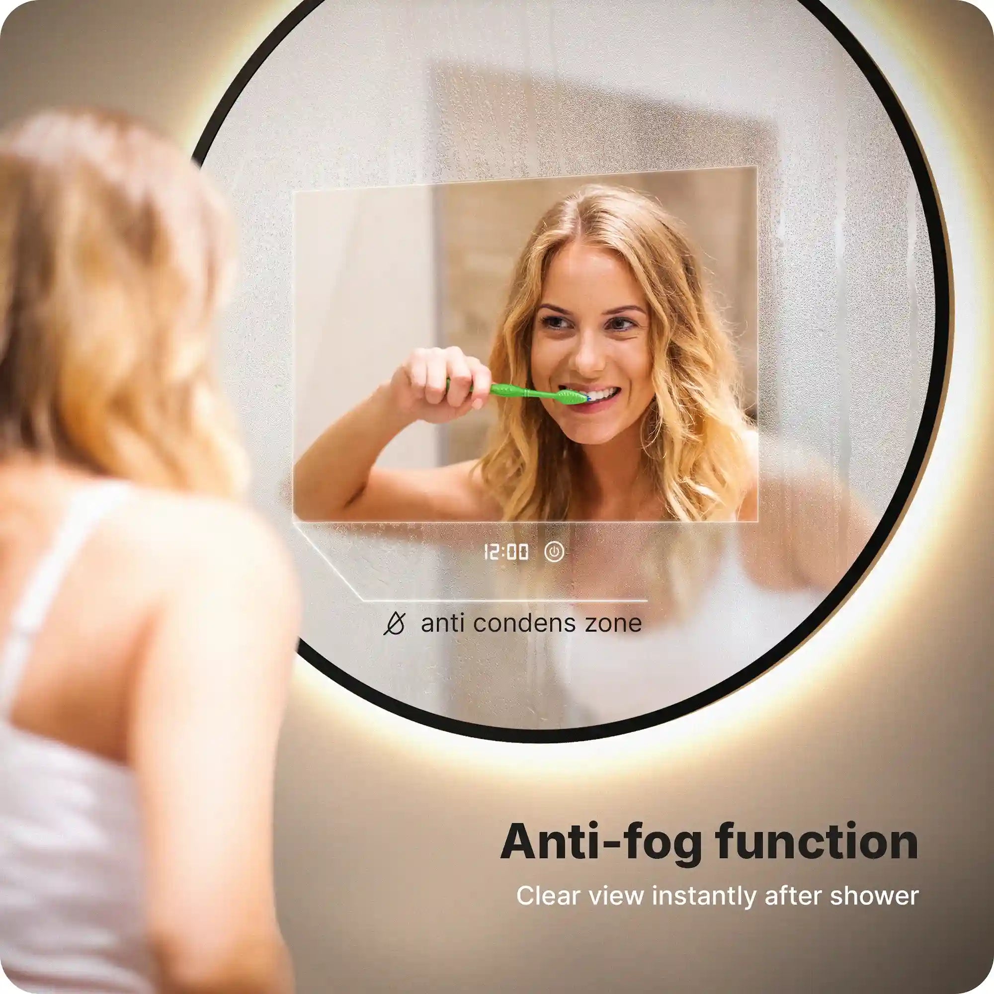 Badkamerspiegel - 60cm - Zwart Frame