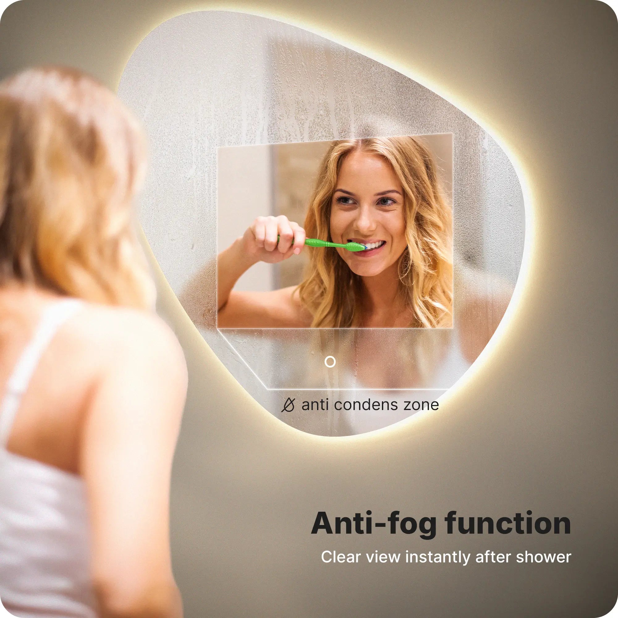 Badkamerspiegel - 100x62.5cm Asymmetrisch - Frameloos - PRE-ORDER