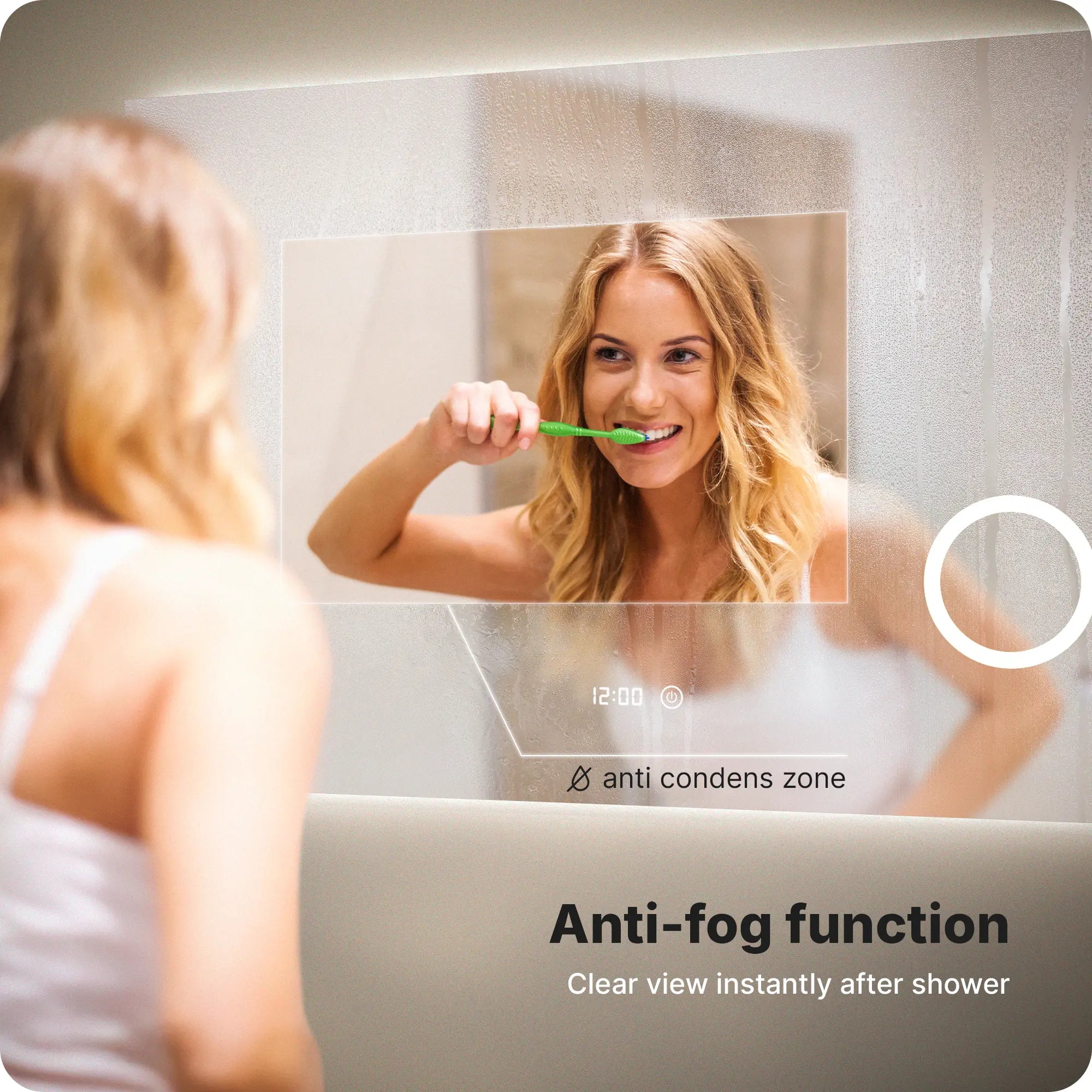 Badkamerspiegel - 100x80 cm - Frameloos