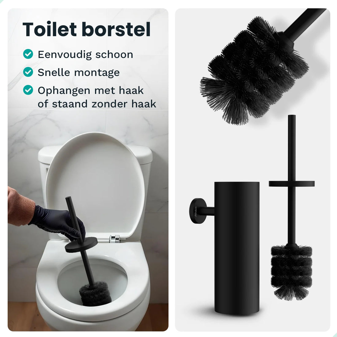 Badkameraccessoireset - WC - Zwart