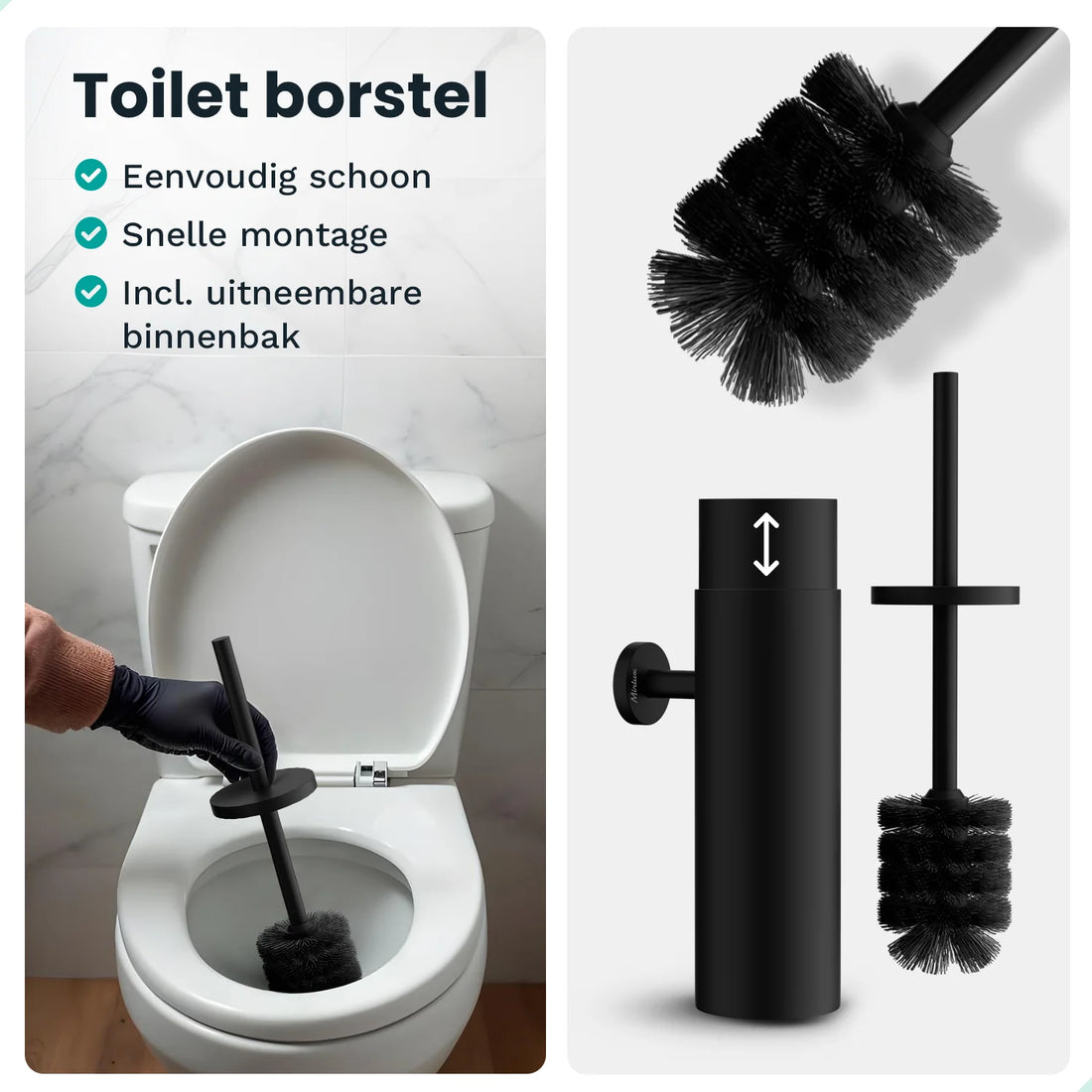 Badkameraccessoireset - WC - Zwart
