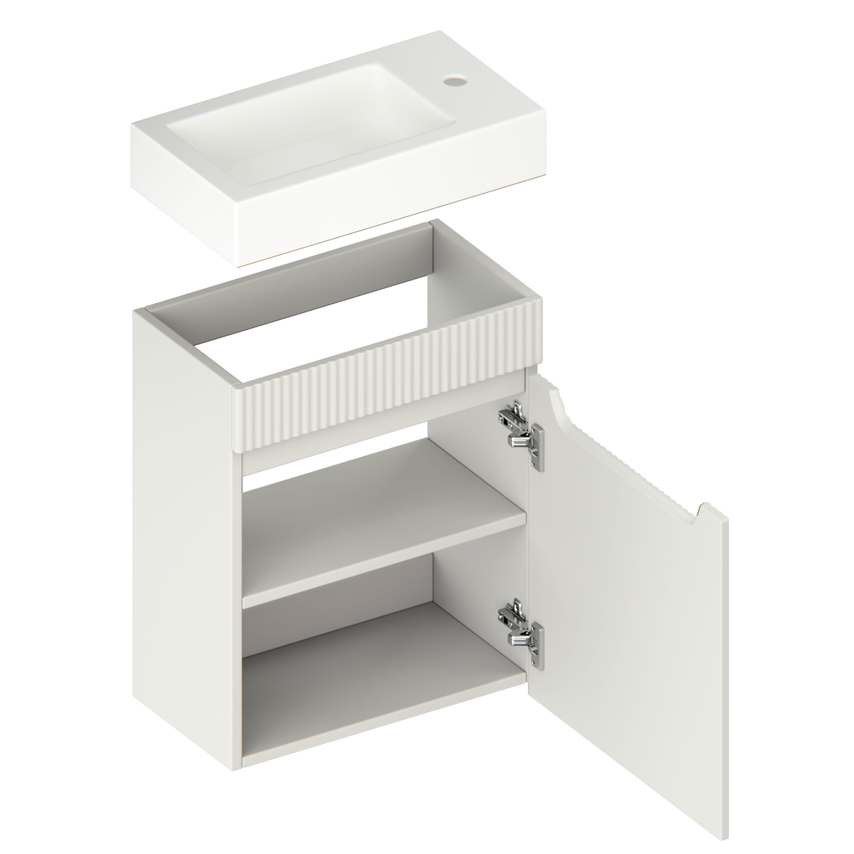 Toiletkastset Vivo - 40cm - Taupe - Wastafel Wit