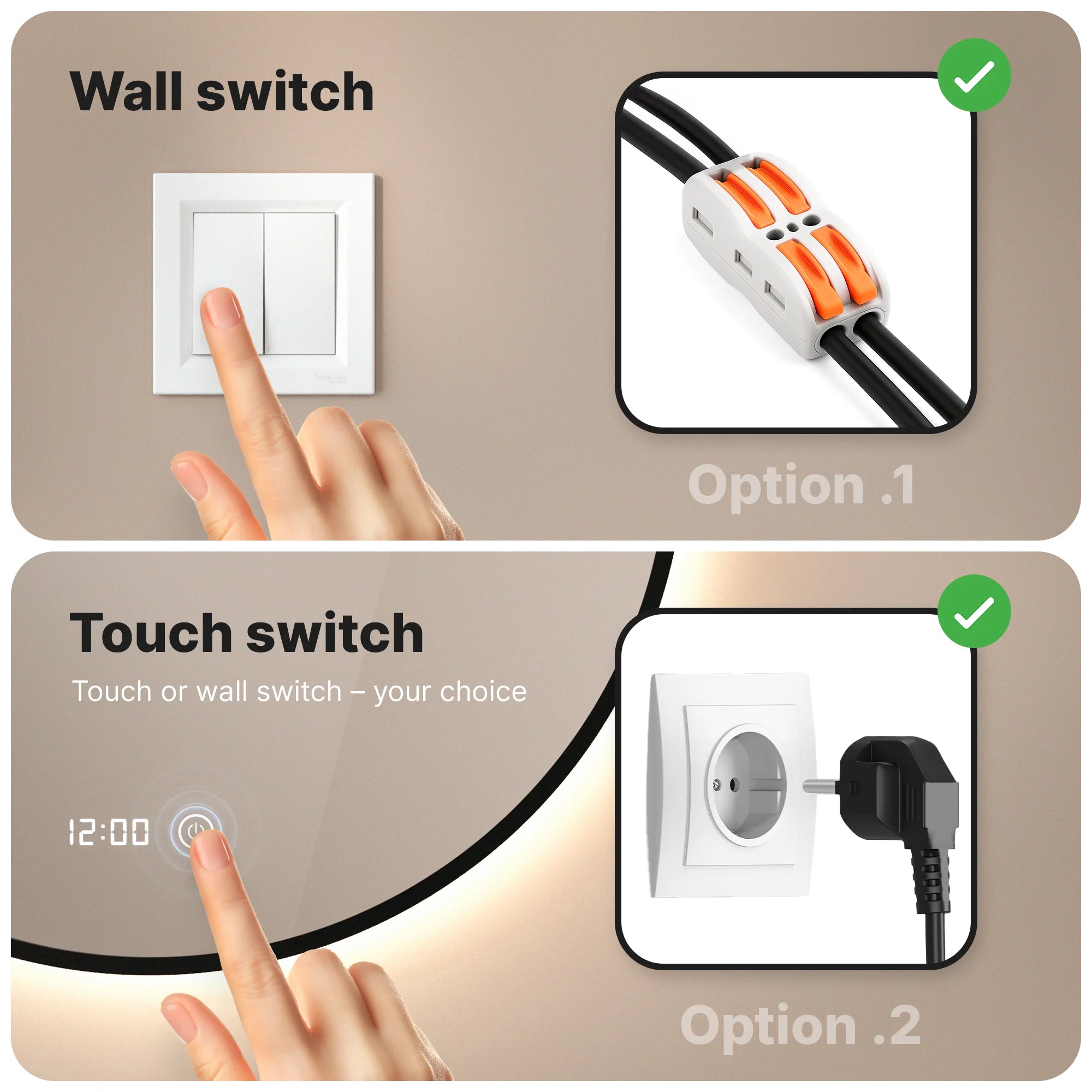 Badkamerspiegel - 120cm - Zwart Frame