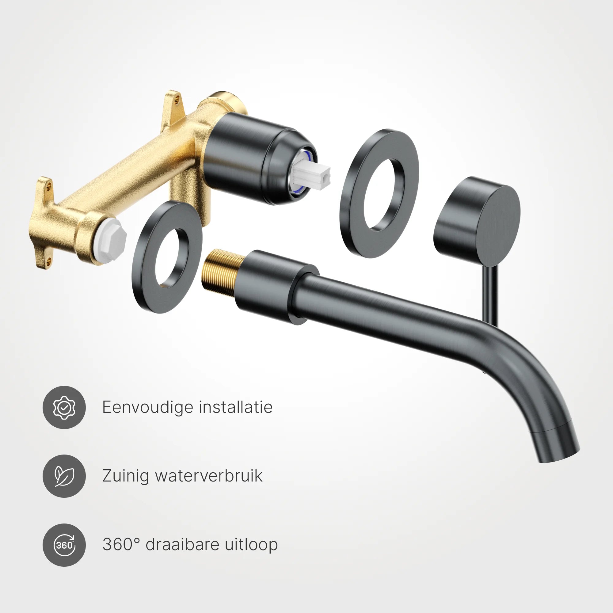 Faucet D1 gunmetal grey