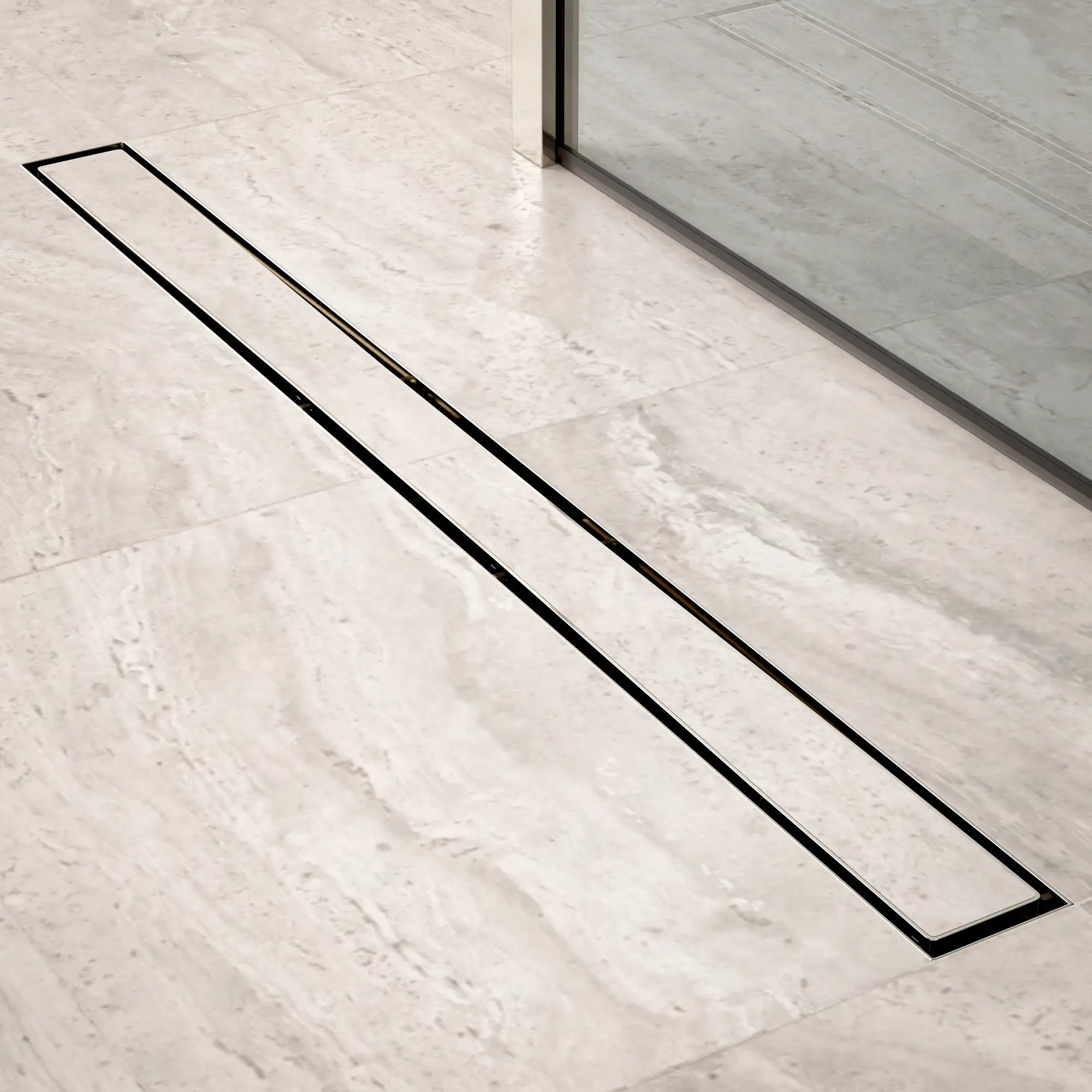 Douchegoot - 90cm - Tegelrooster - RVS - Met Flens