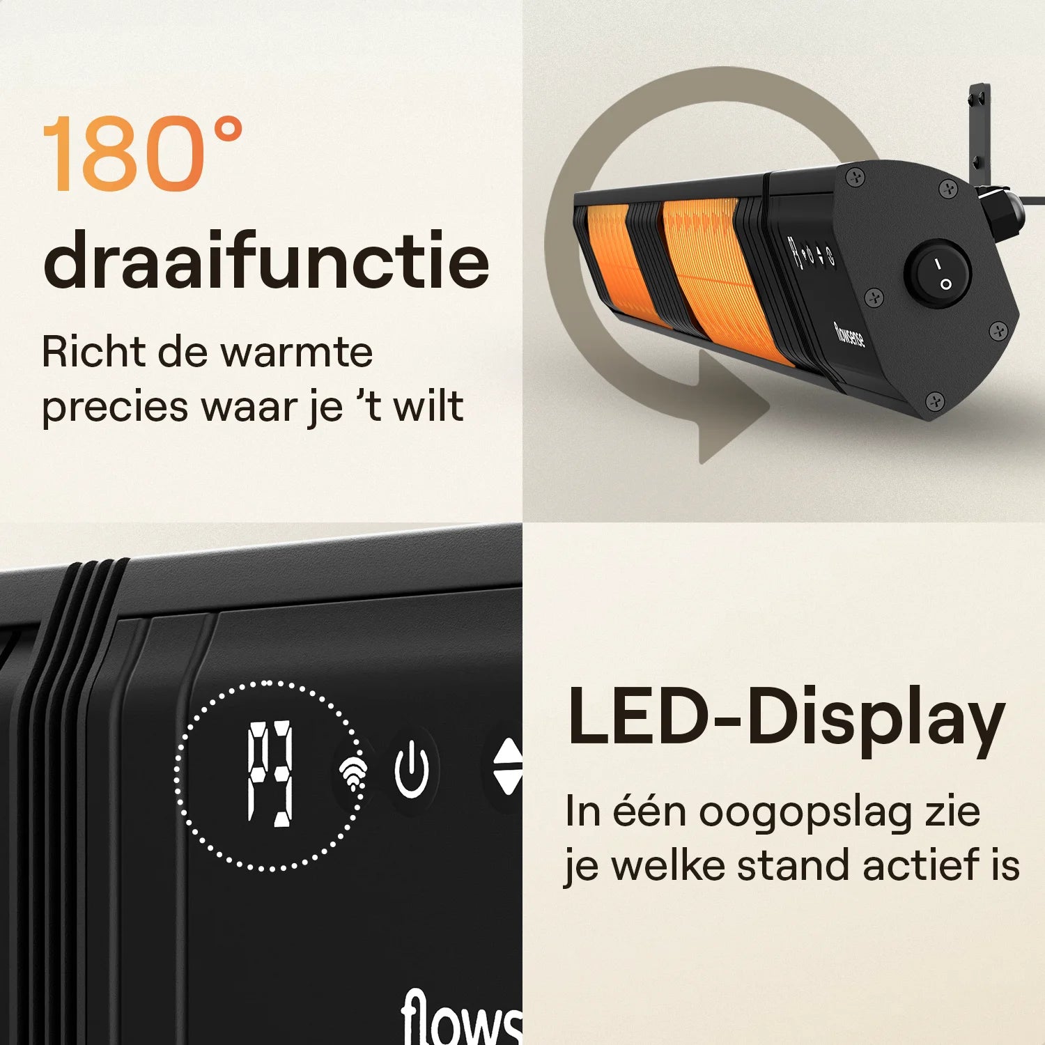 Flowsense Heater - Terrasverwarmer Elektrisch Hangend