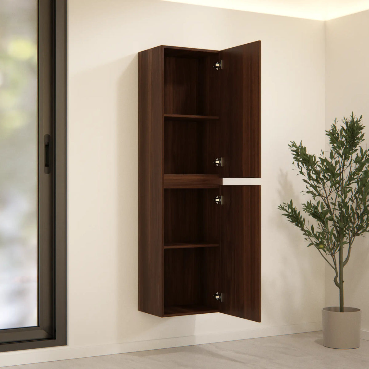 Kolomkast Ruvo - 150cm - Walnoot met ribbel