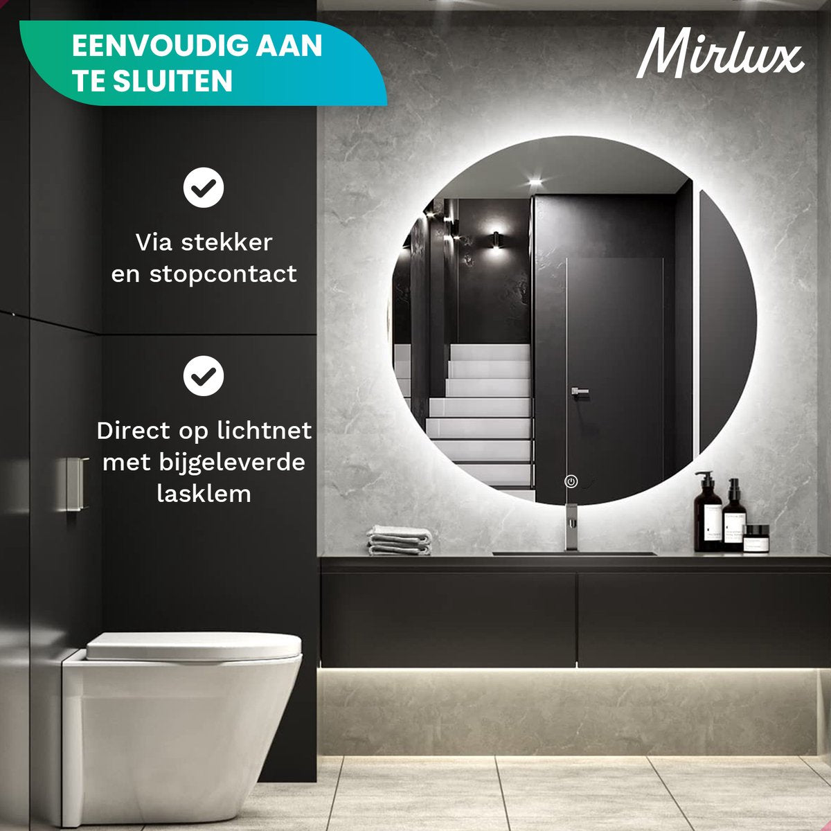 Badkamerspiegel - 60cm - Round - Frameloos