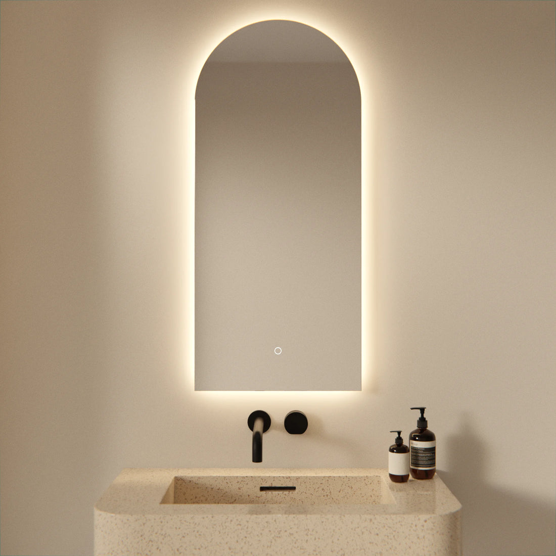 Badkamerspiegel - 45x100cm Arch toog - Frameloos