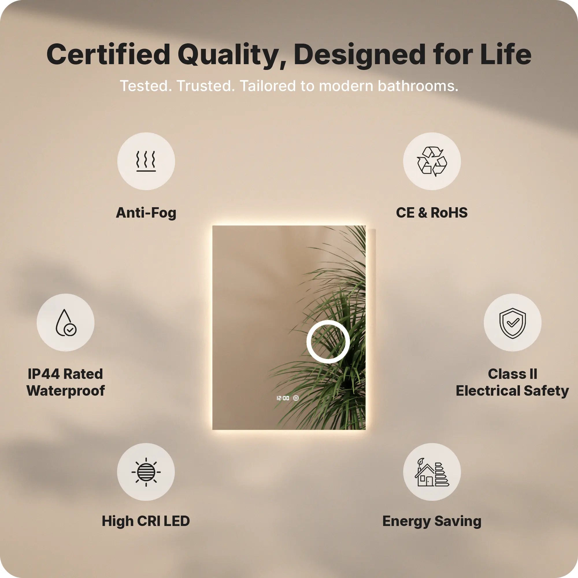 Badkamerspiegel - 60x80cm - Frameloos