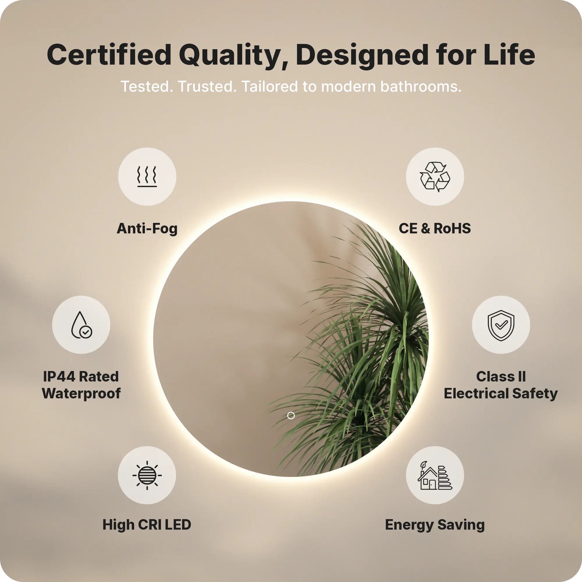 Badkamerspiegel - 60cm - Frameloos