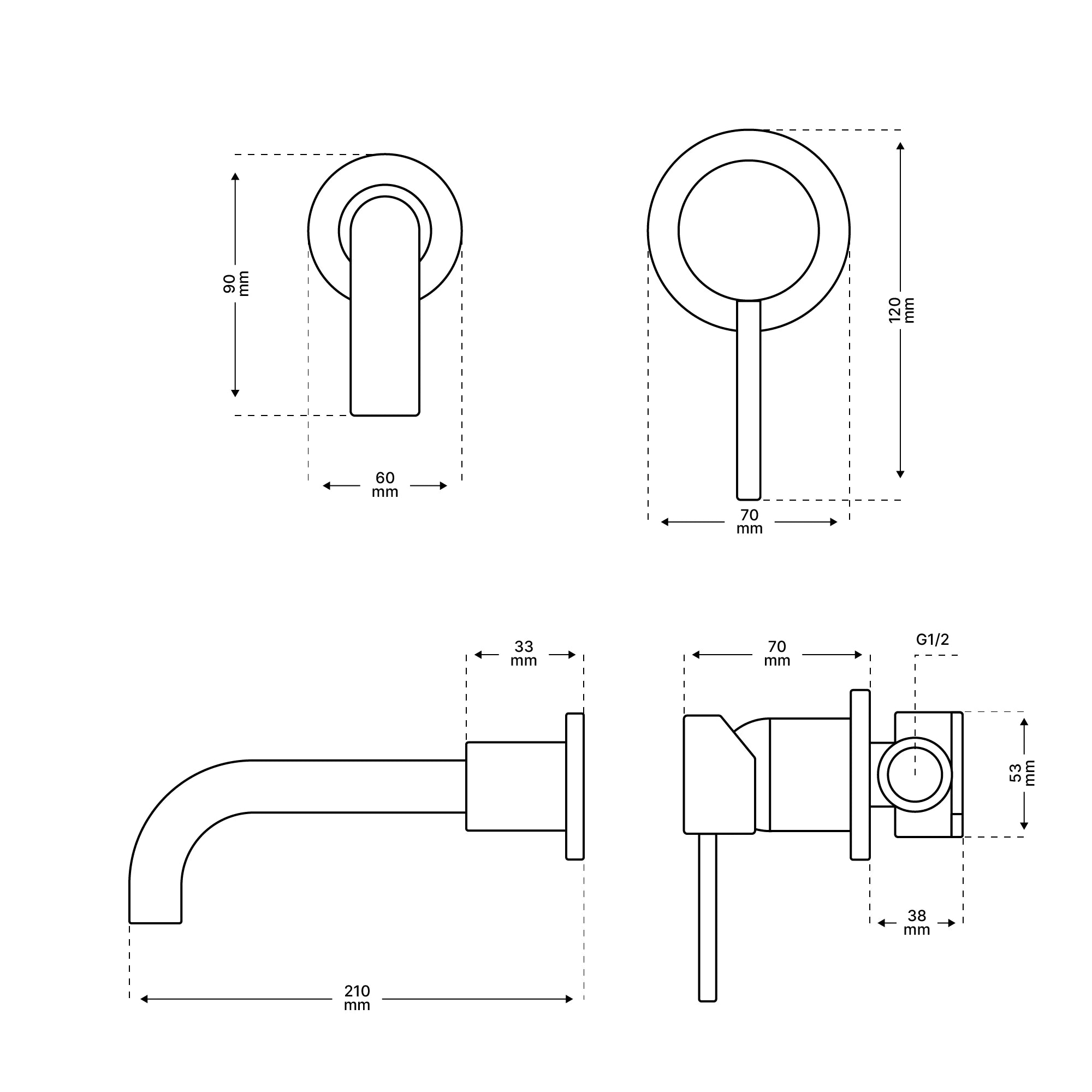 Faucet D1 gunmetal grey