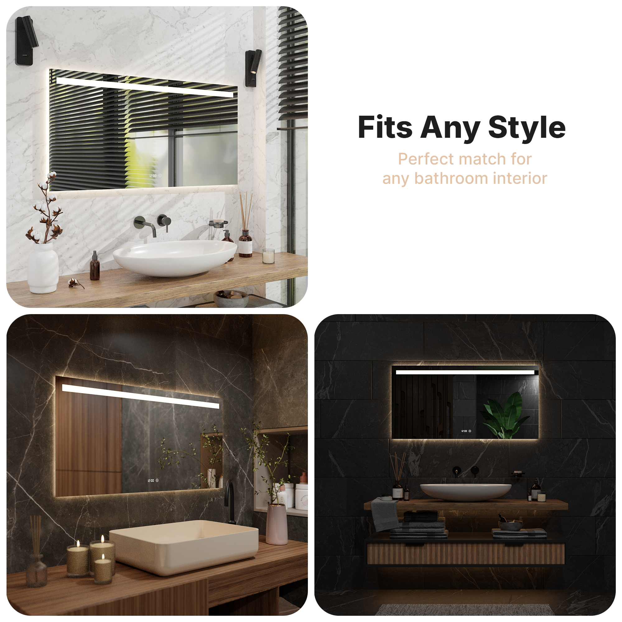 Badkamerspiegel - 120x60cm - Frameloos