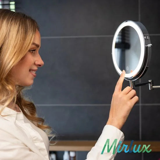 Buildonely Make-up Spiegel 70x55 cm, Cosmetica Spiegel met 17 LED Lampen Dimbaar, 3 Verlichtingsmodi, Geheugenfunctie, USB en Type C Oplader, Touch Control, Wandmontage, Wit Buildonely Make-up Spiegel 70x55 cm, Cosmetica Spiegel met 17 LED Lampen Dimbaar, 3 Verlichtingsmodi, Geheugenfunctie, USB en Type C Oplader, Touch Control, Wandmontage, Wit