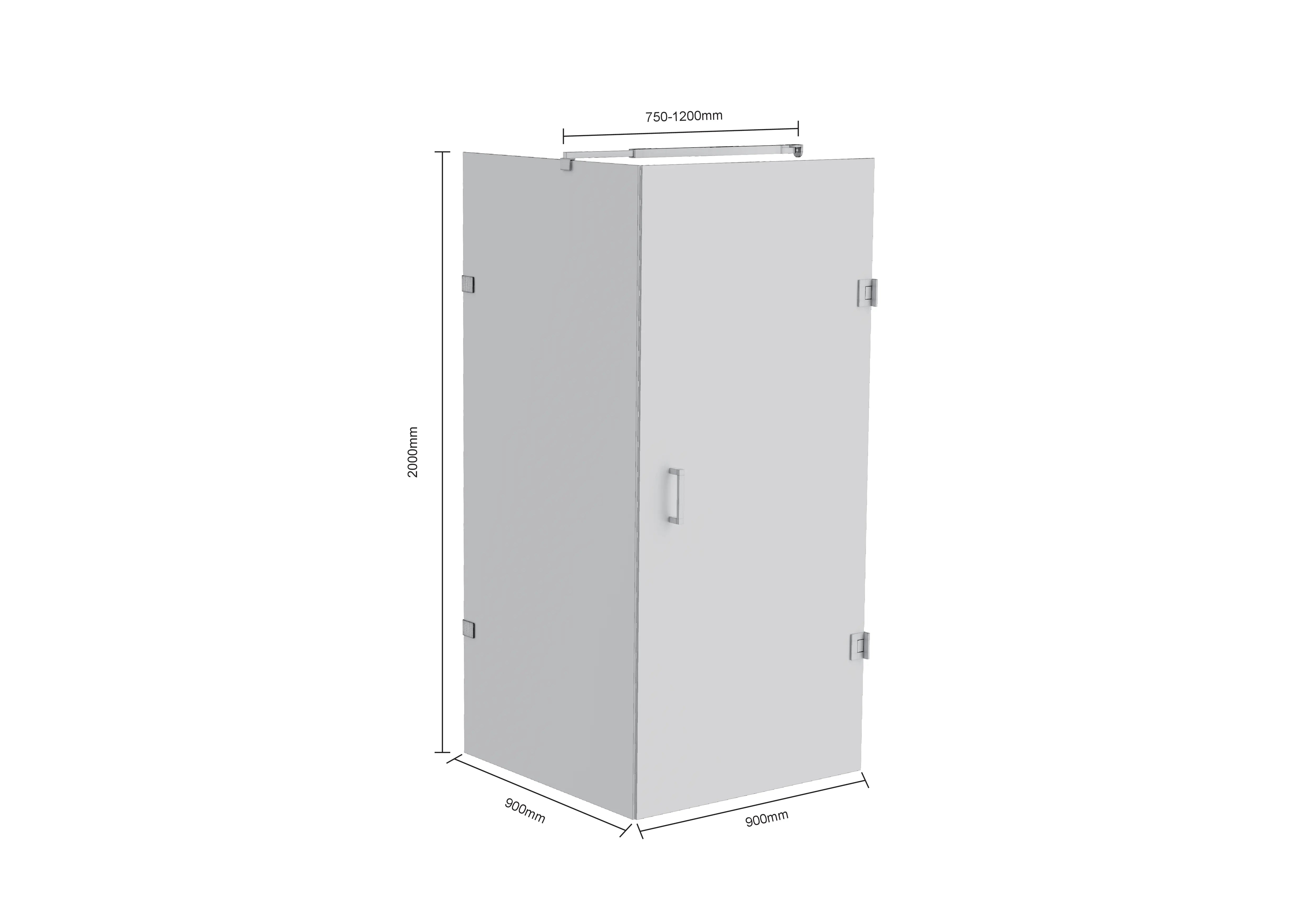 Douchecabine Mira - 90 x 200 - Chroom