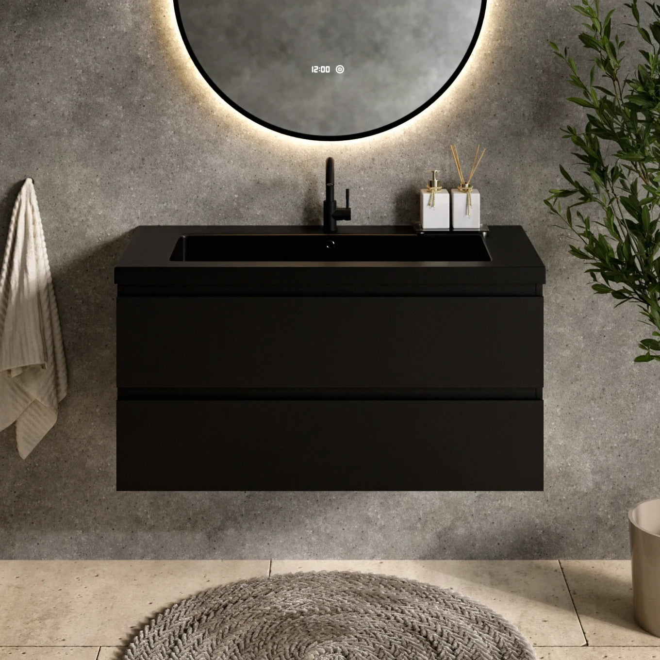 Badkamermeubel Sena - 100cm - Zwart