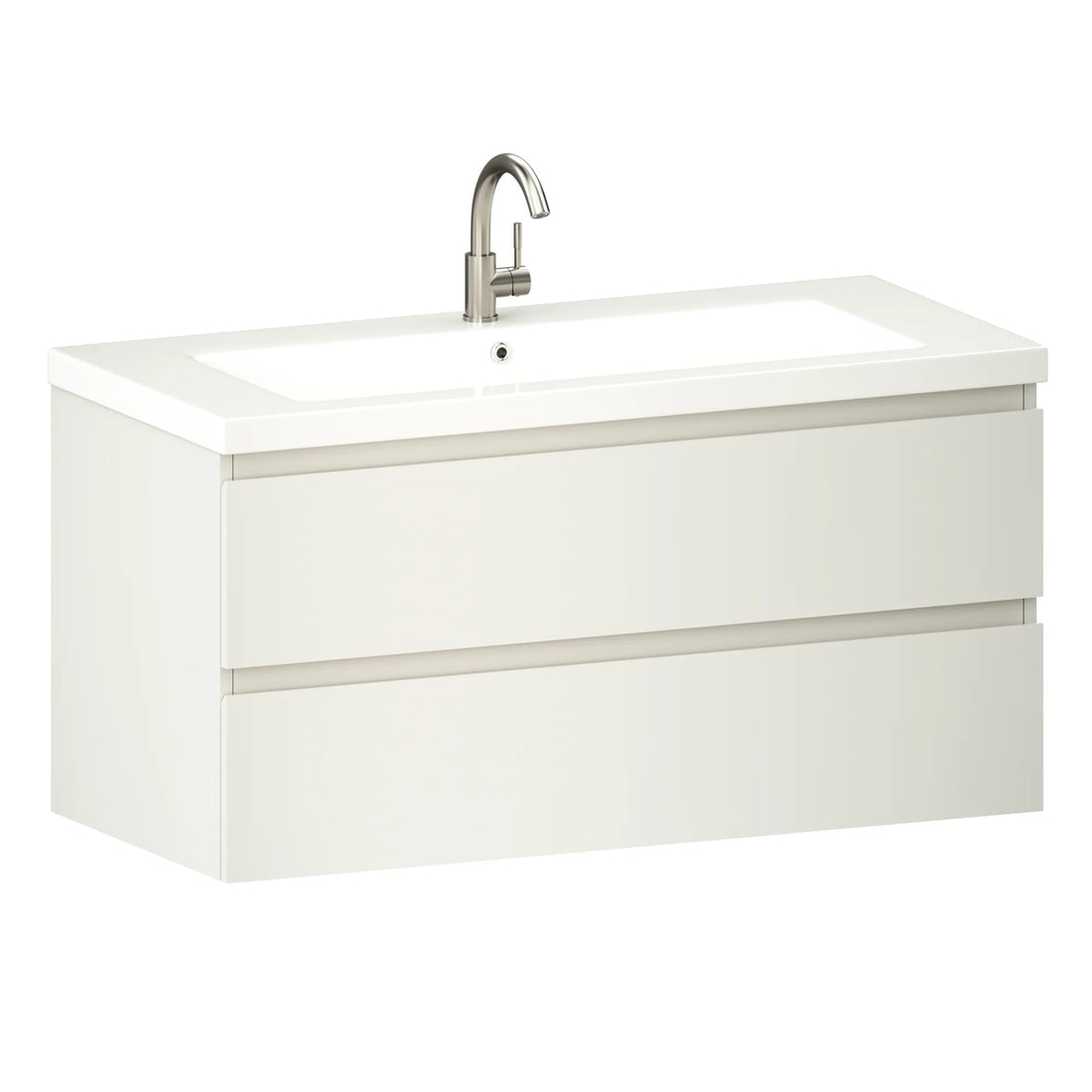 Badkamermeubel Sena - 100cm - Glanzend wit - Wastafel Wit