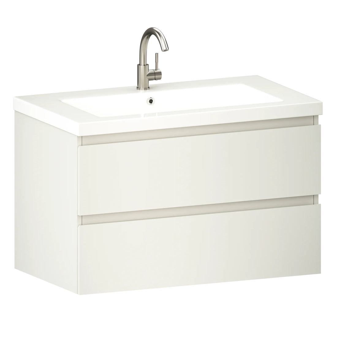 Badkamermeubel Sova - 80cm - Glanzend wit - Wastafel Wit