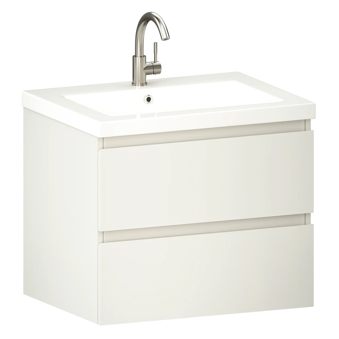 Badkamermeubel Karo - 60cm - Glanzend wit - Wastafel Wit