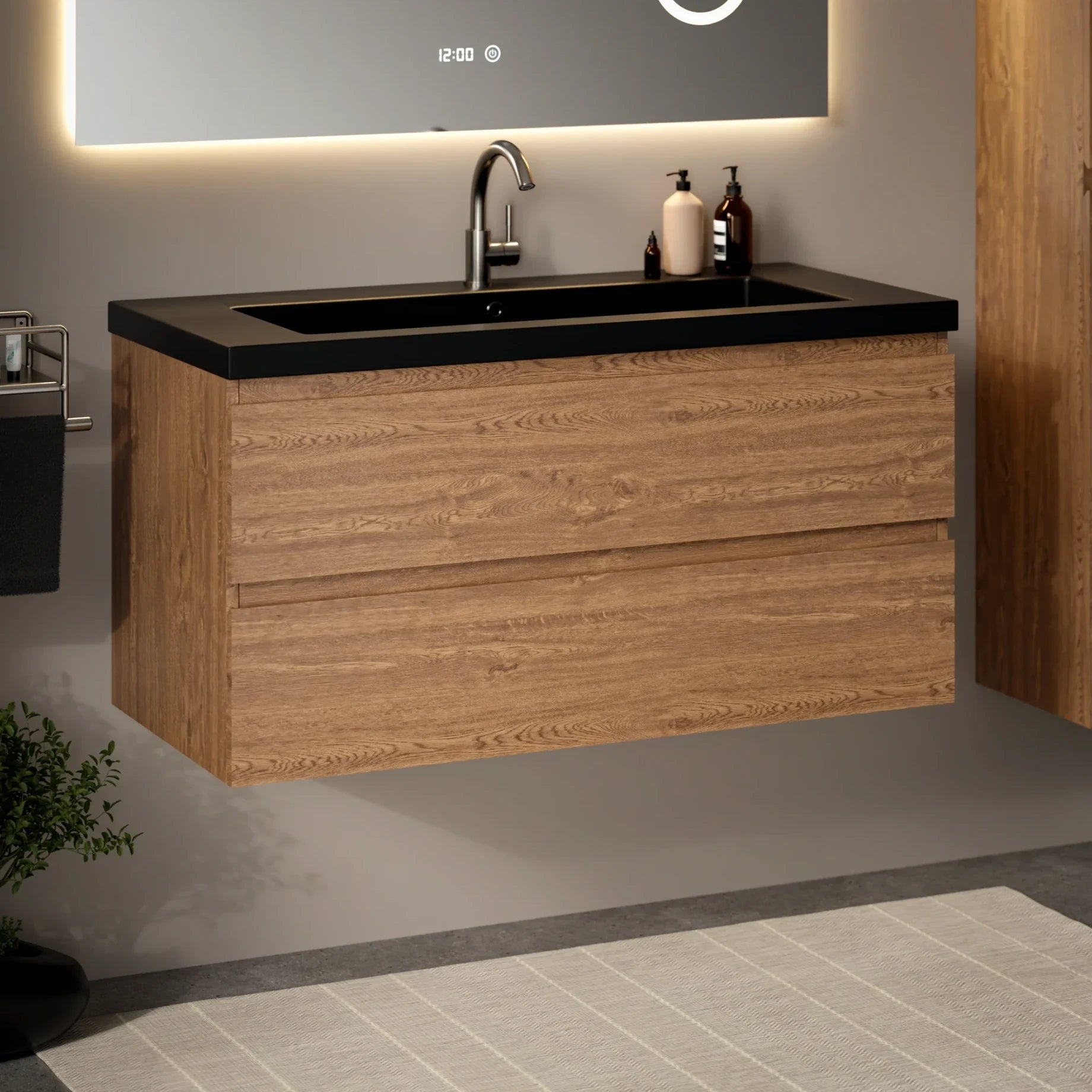 Badkamermeubel Sena - 100cm - Warm Eiken