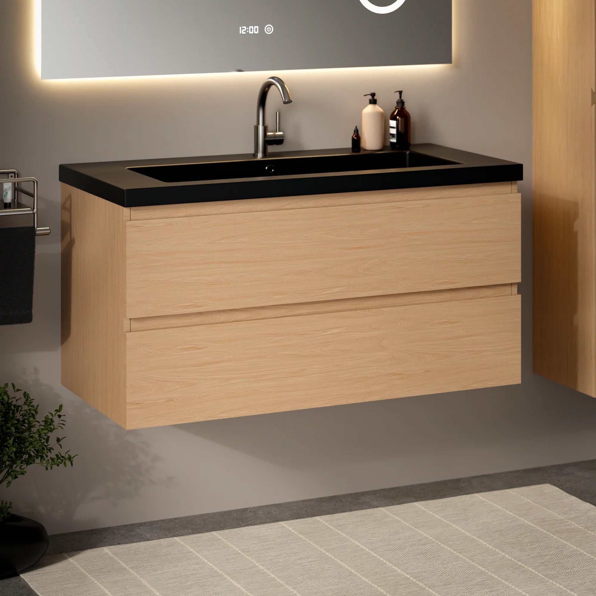 Badkamermeubel Sena - 100cm - Licht Eiken