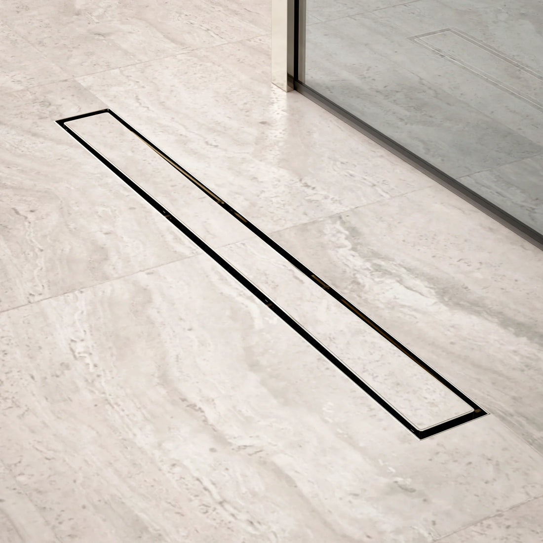 Douchegoot - 70cm - Tegelrooster - RVS - Met Flens