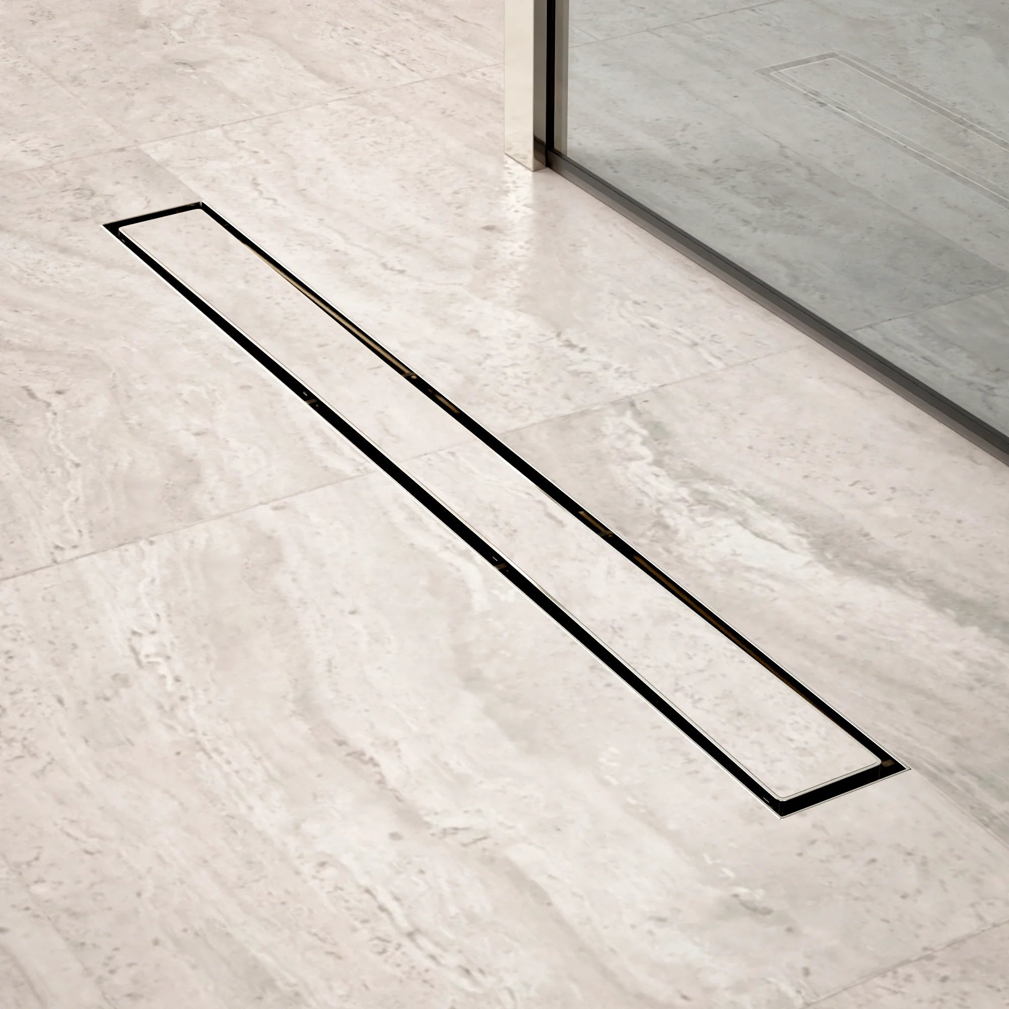 Douchegoot - 70cm - Tegelrooster - RVS - Met Flens