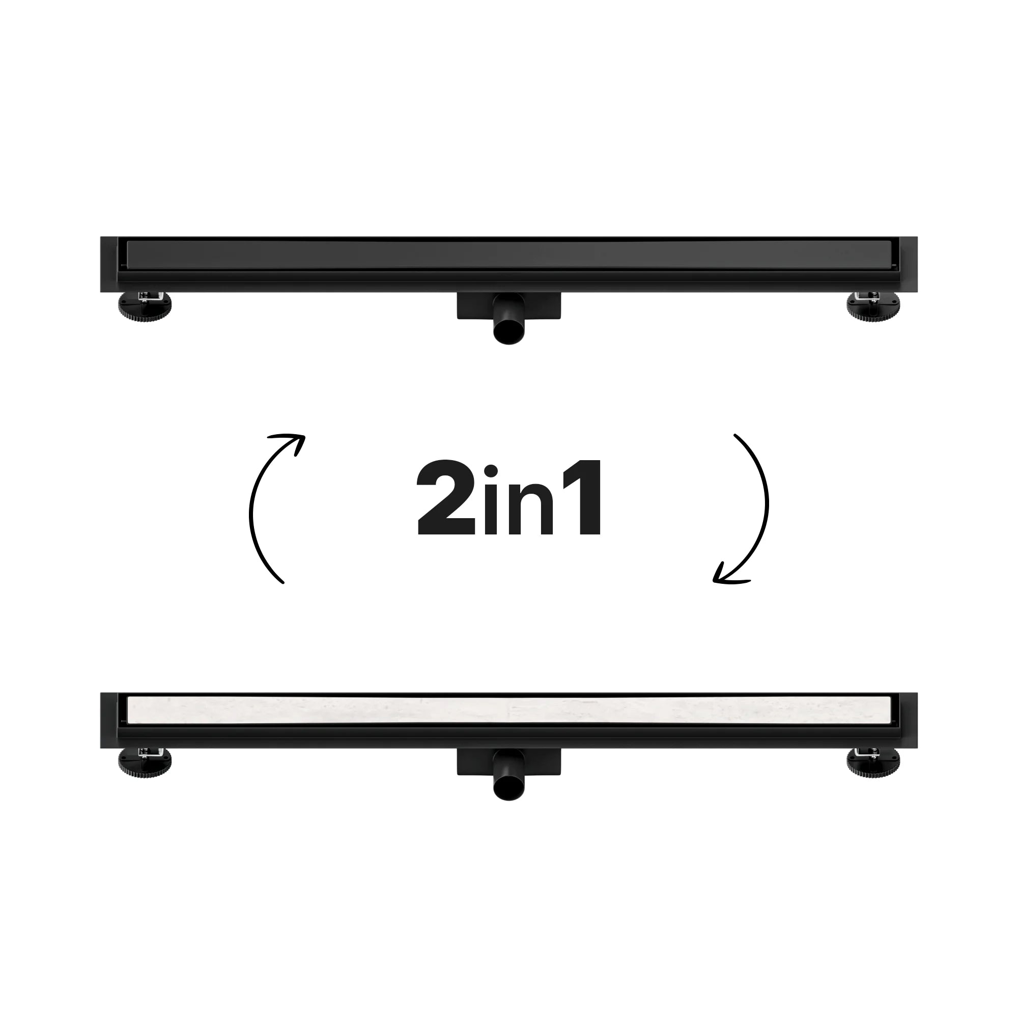 Douchegoot - 90cm- Mat Zwart- Tegelrooster - RVS - Met Flens