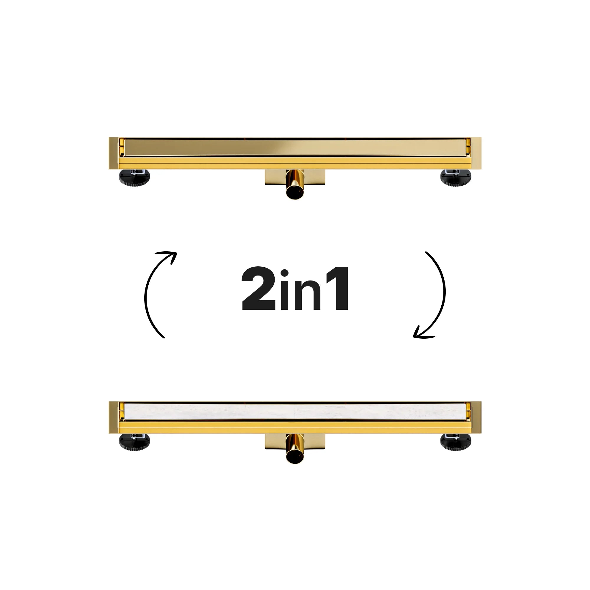 Douchegoot - 70cm - Goud - Tegelrooster - RVS - Met Flens