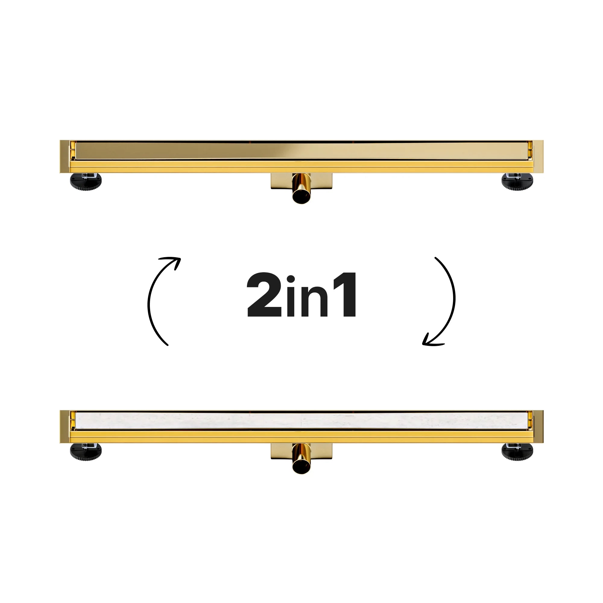 Douchegoot - 90cm - Goud - Tegelrooster - RVS - Met Flens