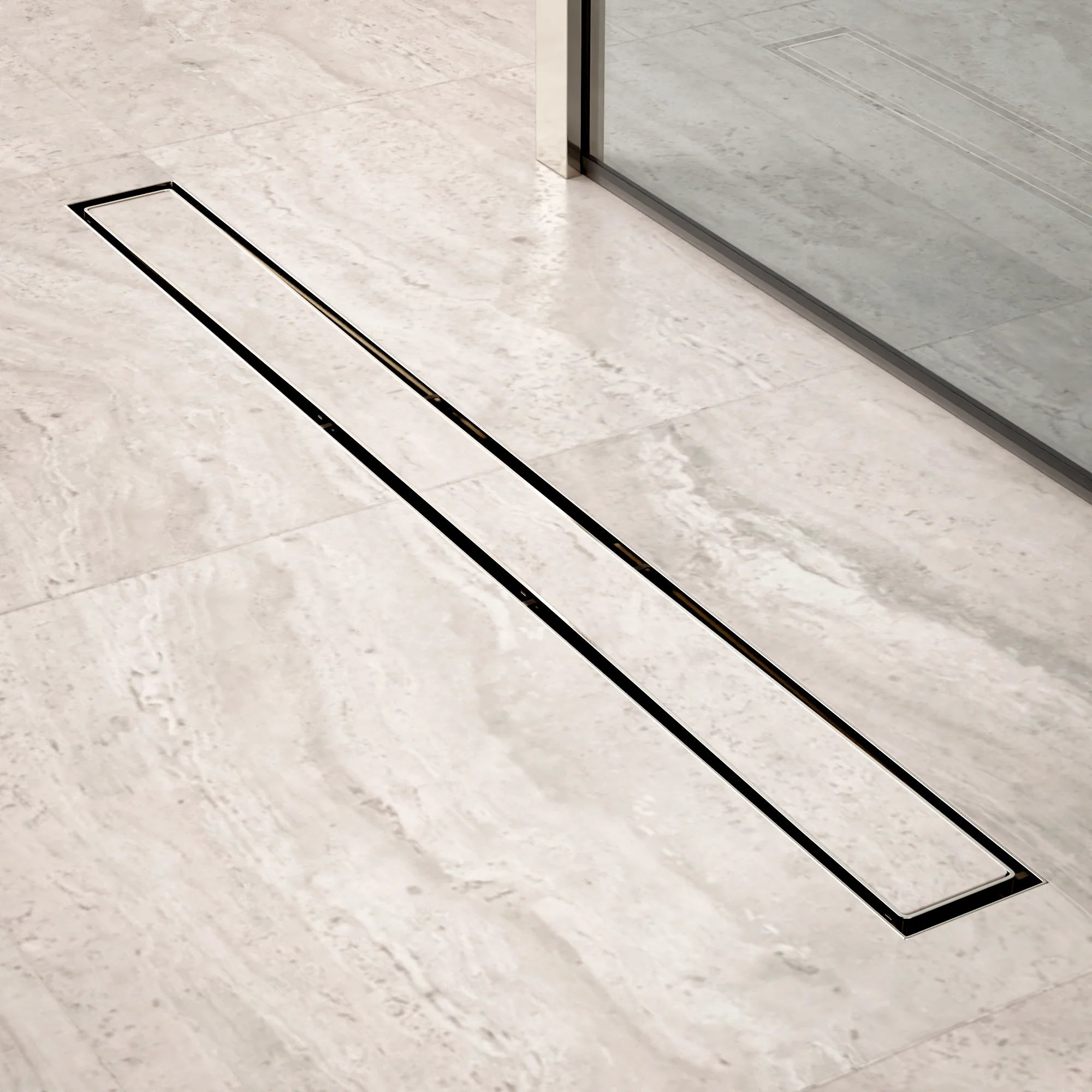 Douchegoot - 80cm - Tegelrooster - RVS - Met Flens