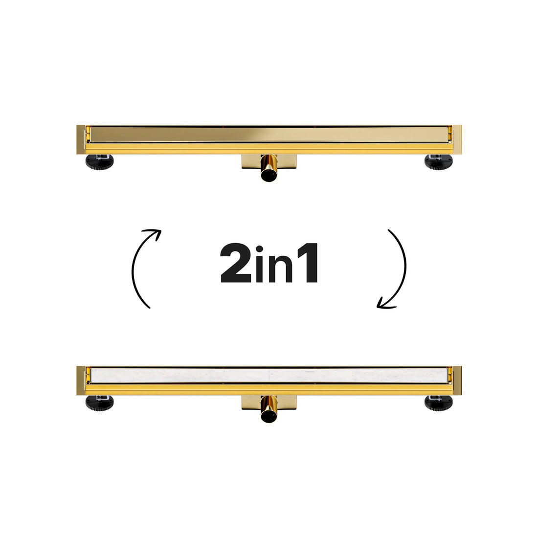 Douchegoot - 80cm - Goud - Tegelrooster - RVS - Met Flens