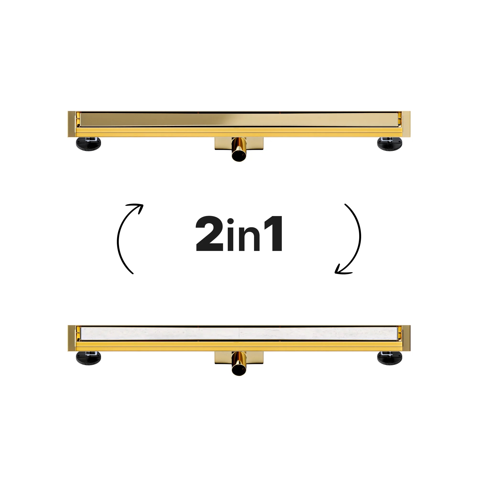 Douchegoot - 80cm - Goud - Tegelrooster - RVS - Met Flens