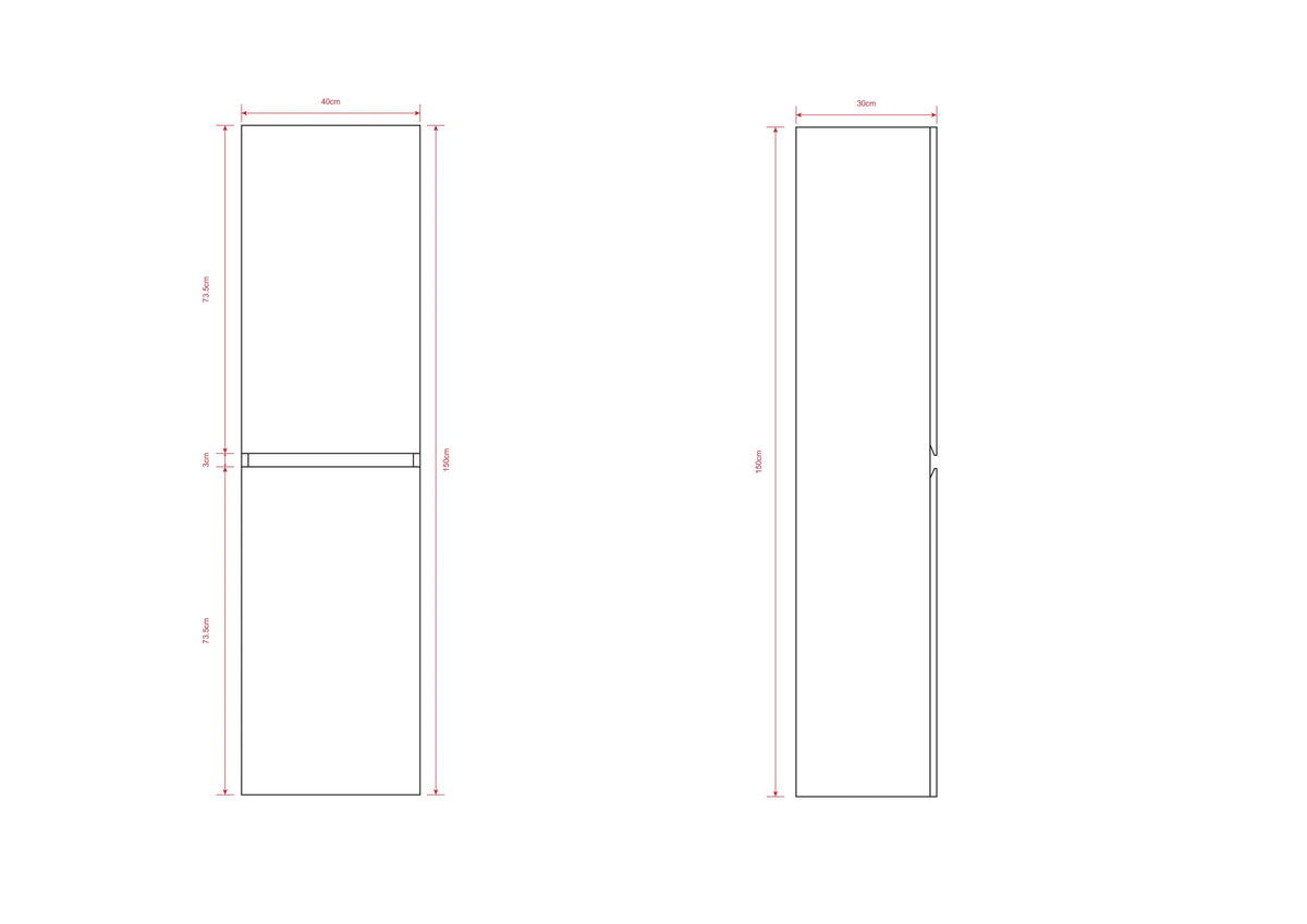 Kolomkast Ruvo - 150cm - Walnoot met ribbel