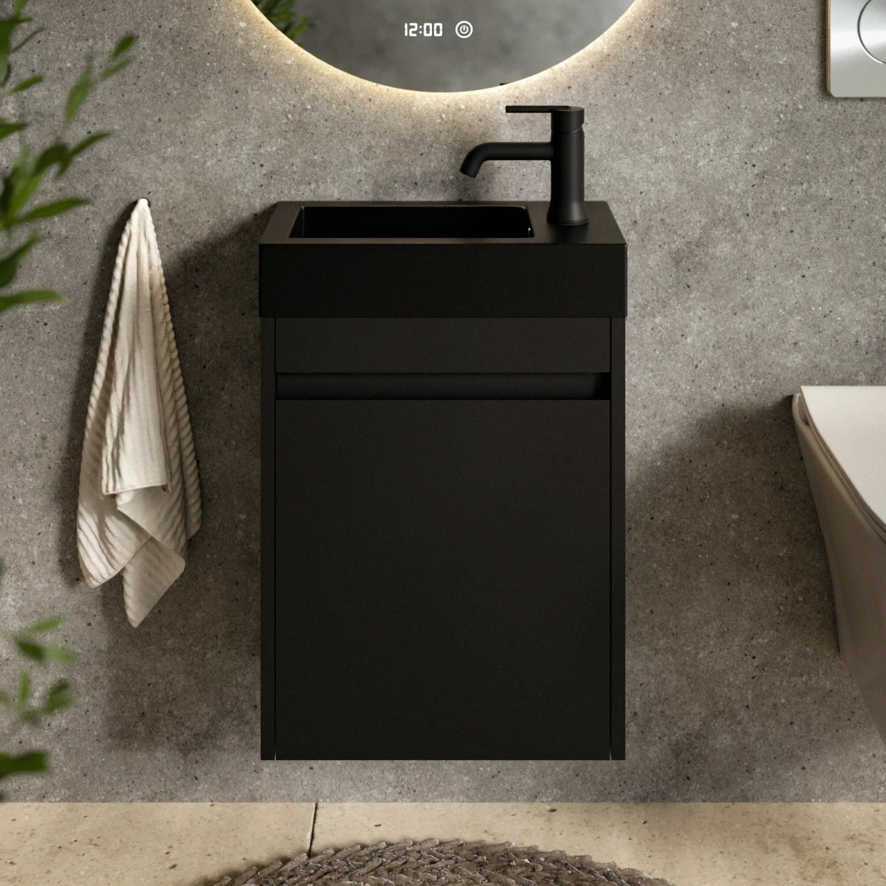 Toiletmeubel Elen - 40cm - Zwart