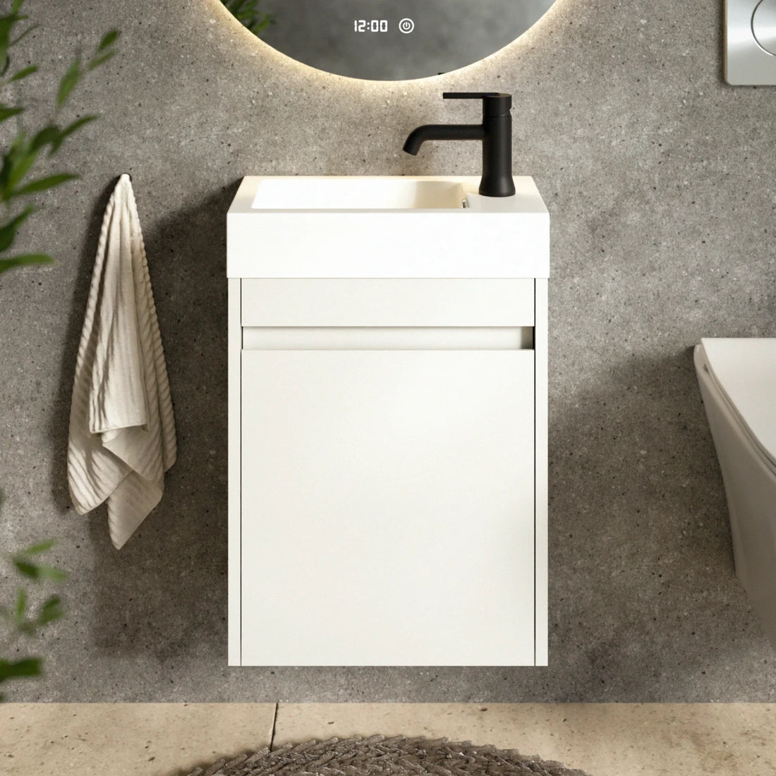 Toiletmeubel Vivo - 40cm - Glanzend wit - Wastafel Wit