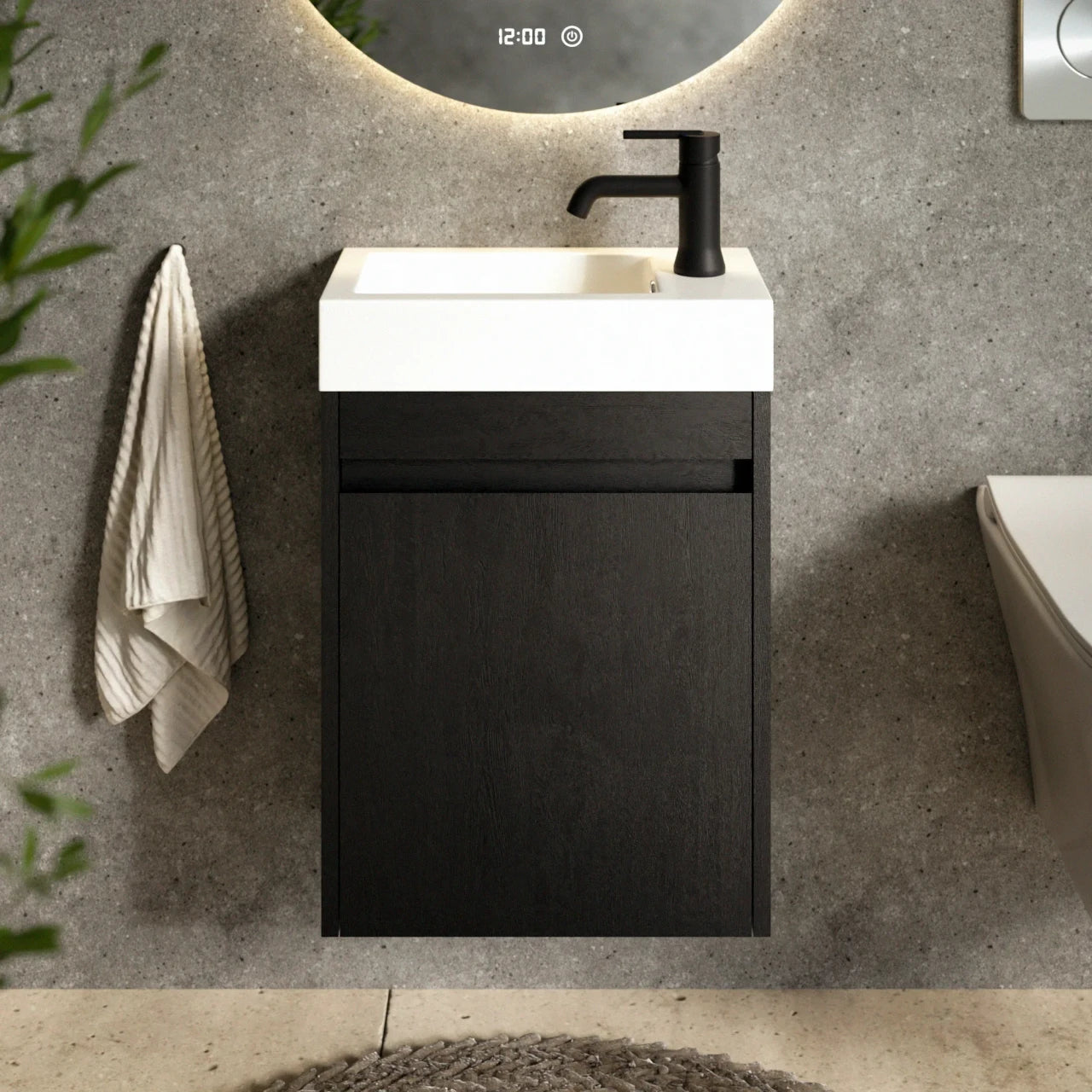 Toiletmeubel Vivo - 40cm - Zwart Eiken