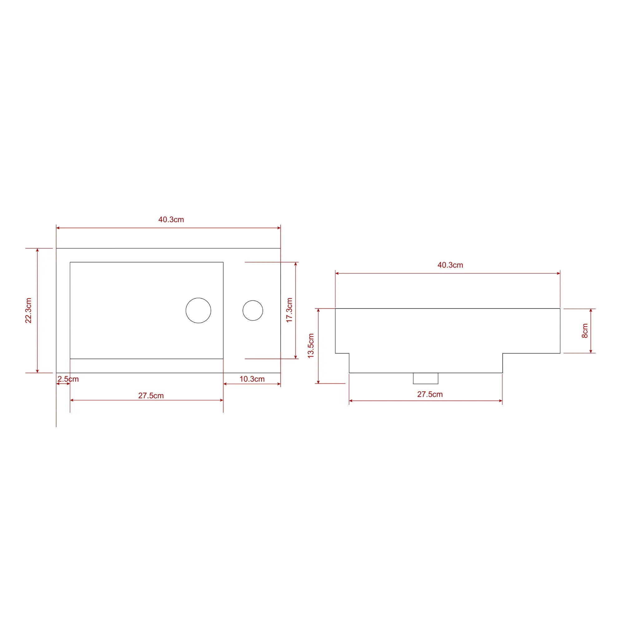 Toiletmeubel Elen - 40cm - Zwart Eiken - Wastafel Zwart - PRE-ORDER